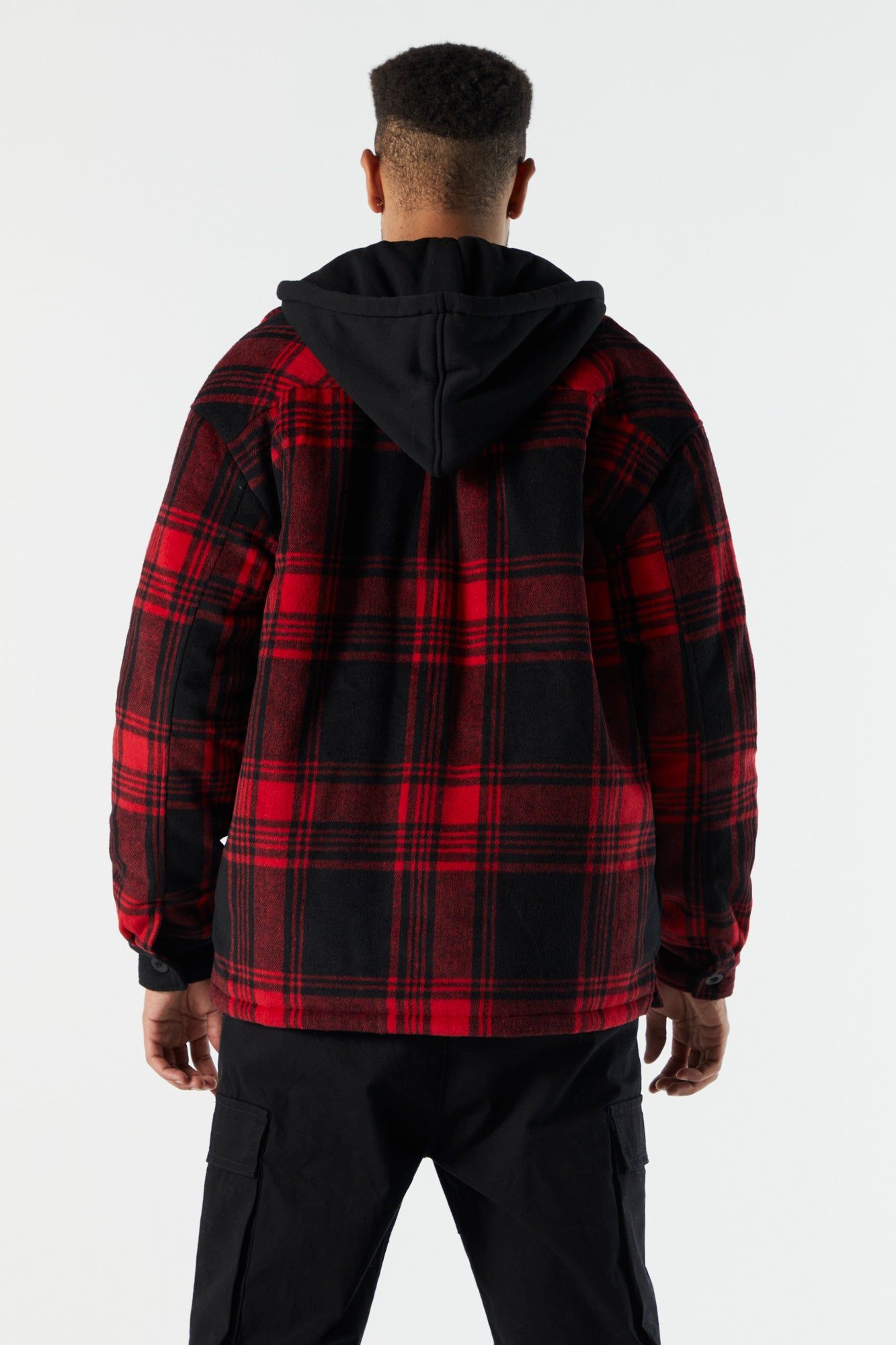 Hooded Plaid Shacket sold by Charlotte Russe product image thumbnail 10