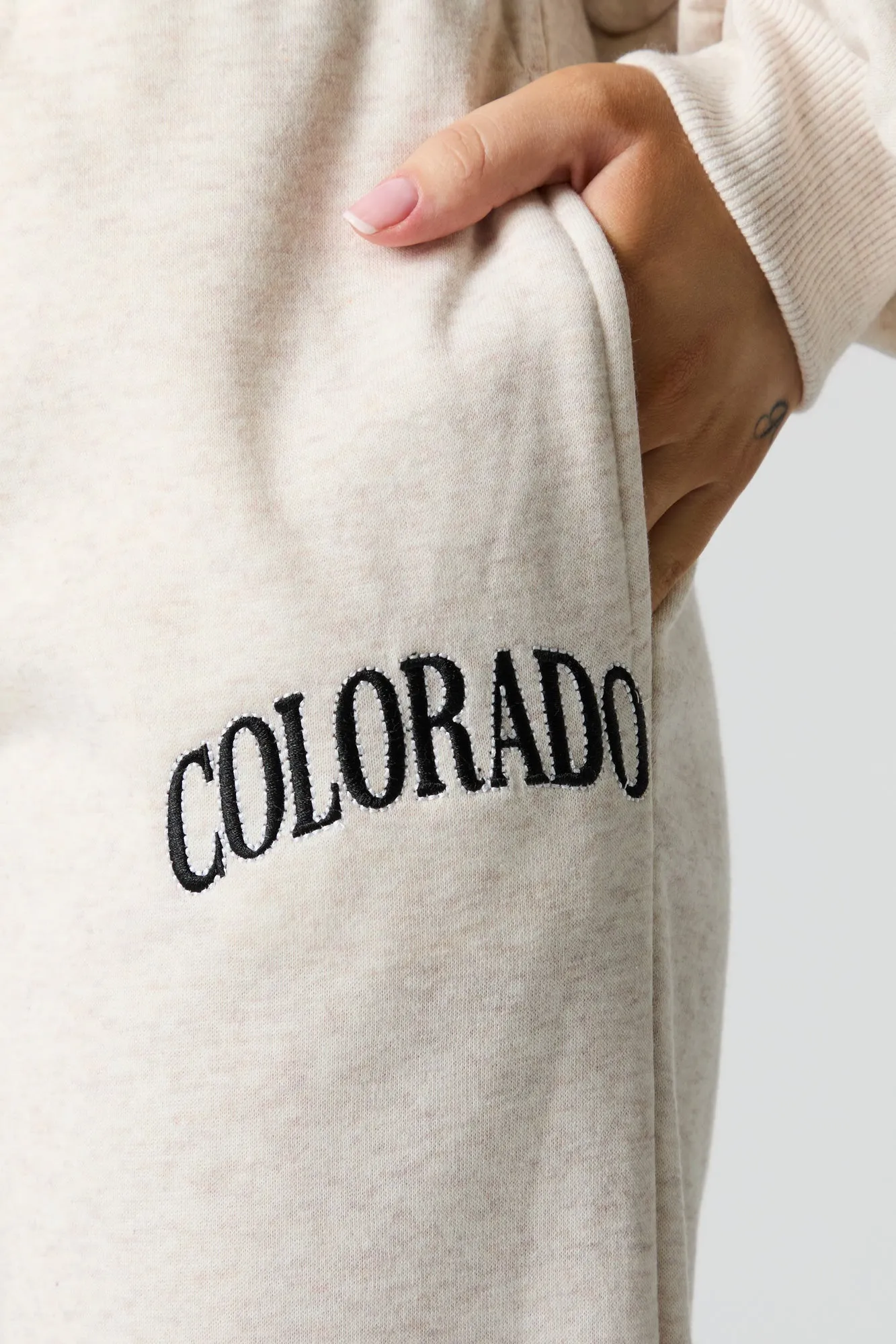 Destination Embroidered Fleece Jogger sold by Charlotte Russe product image thumbnail 4