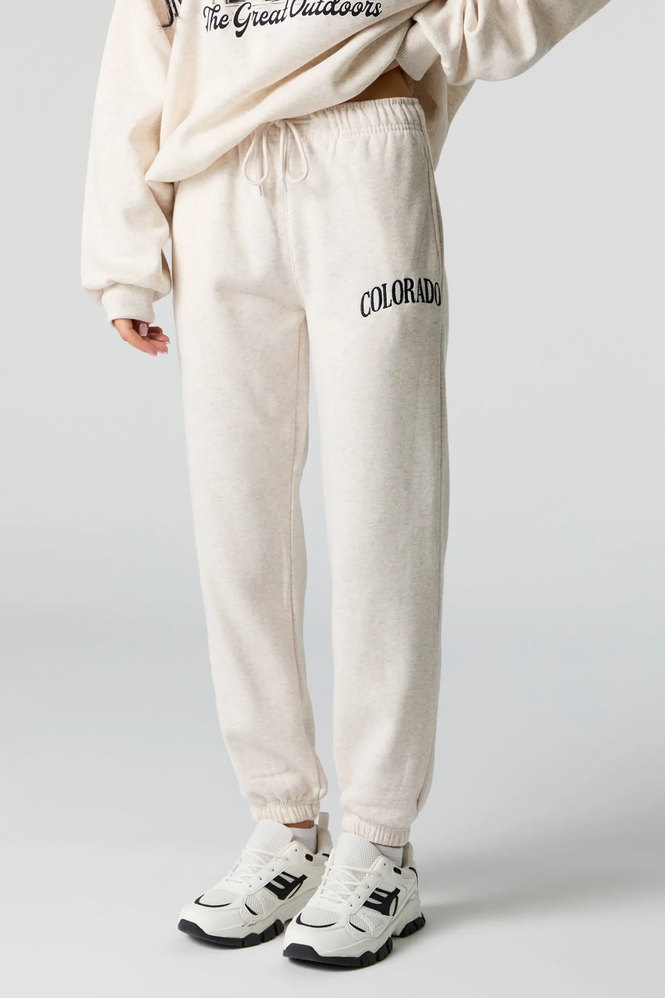 Destination Embroidered Fleece Jogger sold by Charlotte Russe product image thumbnail 2