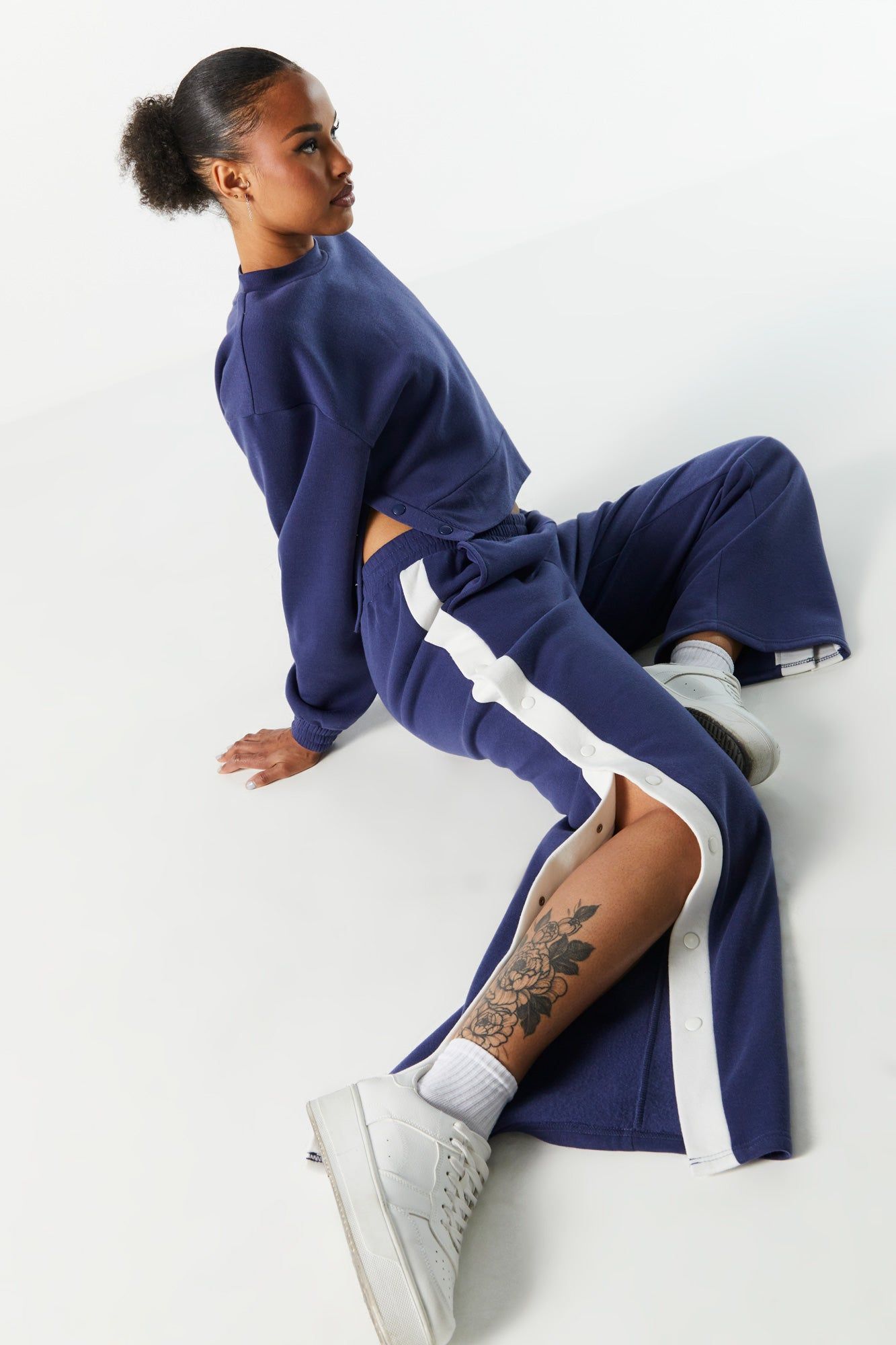 Fleece Striped Buttoned Pant sold by Charlotte Russe