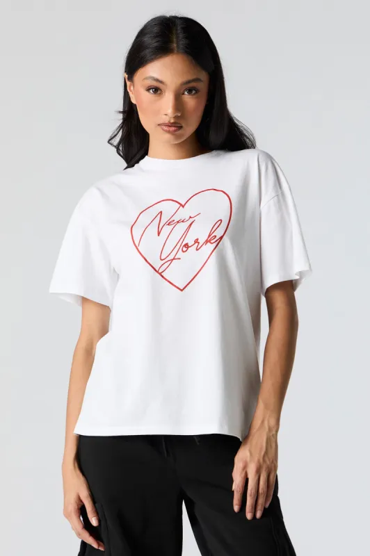 New York Heart Graphic Boyfriend T-Shirt sold by Charlotte Russe