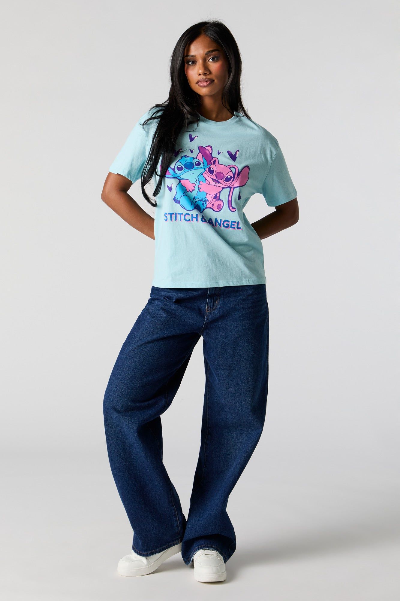 Stitch and Angel Graphic Boyfriend T-Shirt sold by Charlotte Russe product image thumbnail 3
