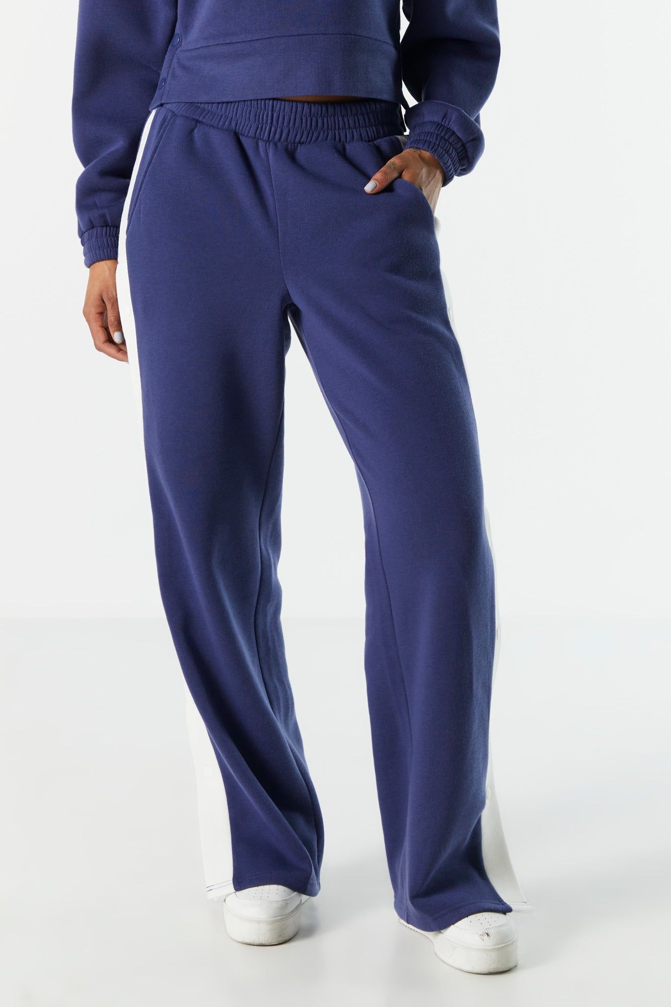 Fleece Striped Buttoned Pant sold by Charlotte Russe product image thumbnail 2