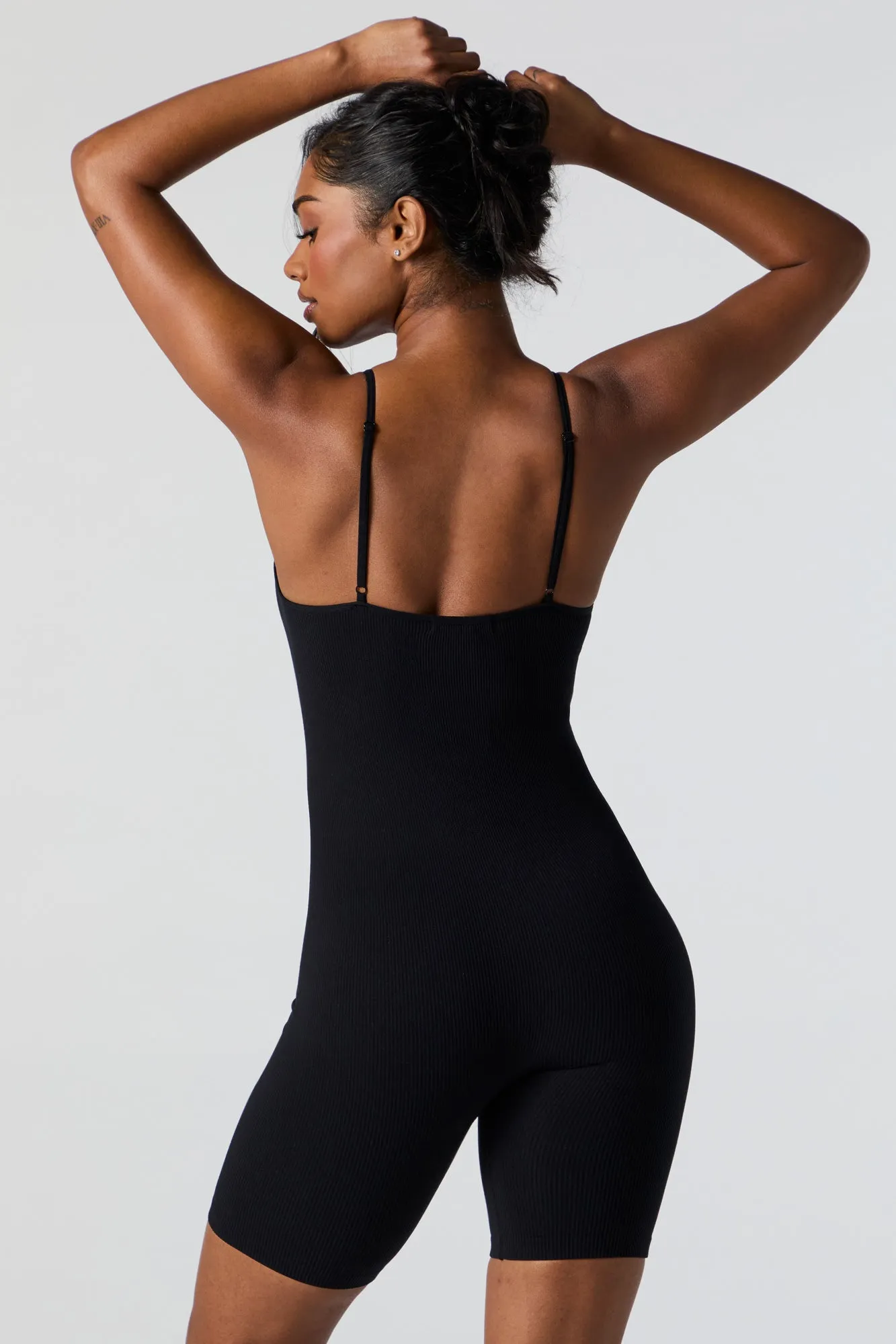 Seamless Ribbed Cami Romper sold by Charlotte Russe product image thumbnail 5