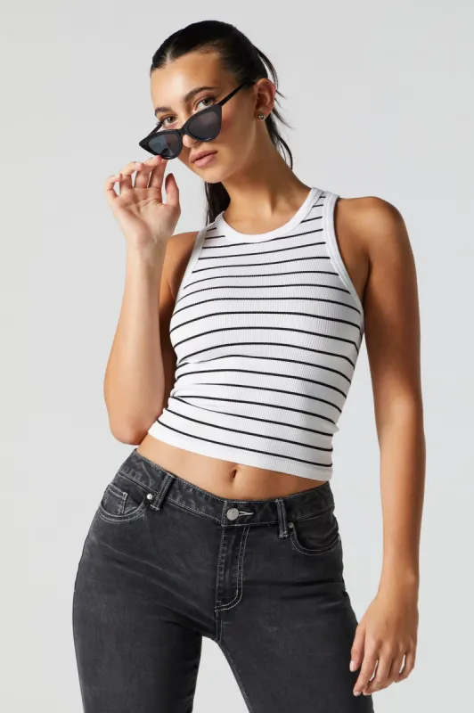 Striped Seamless Ribbed Tank sold by Charlotte Russe