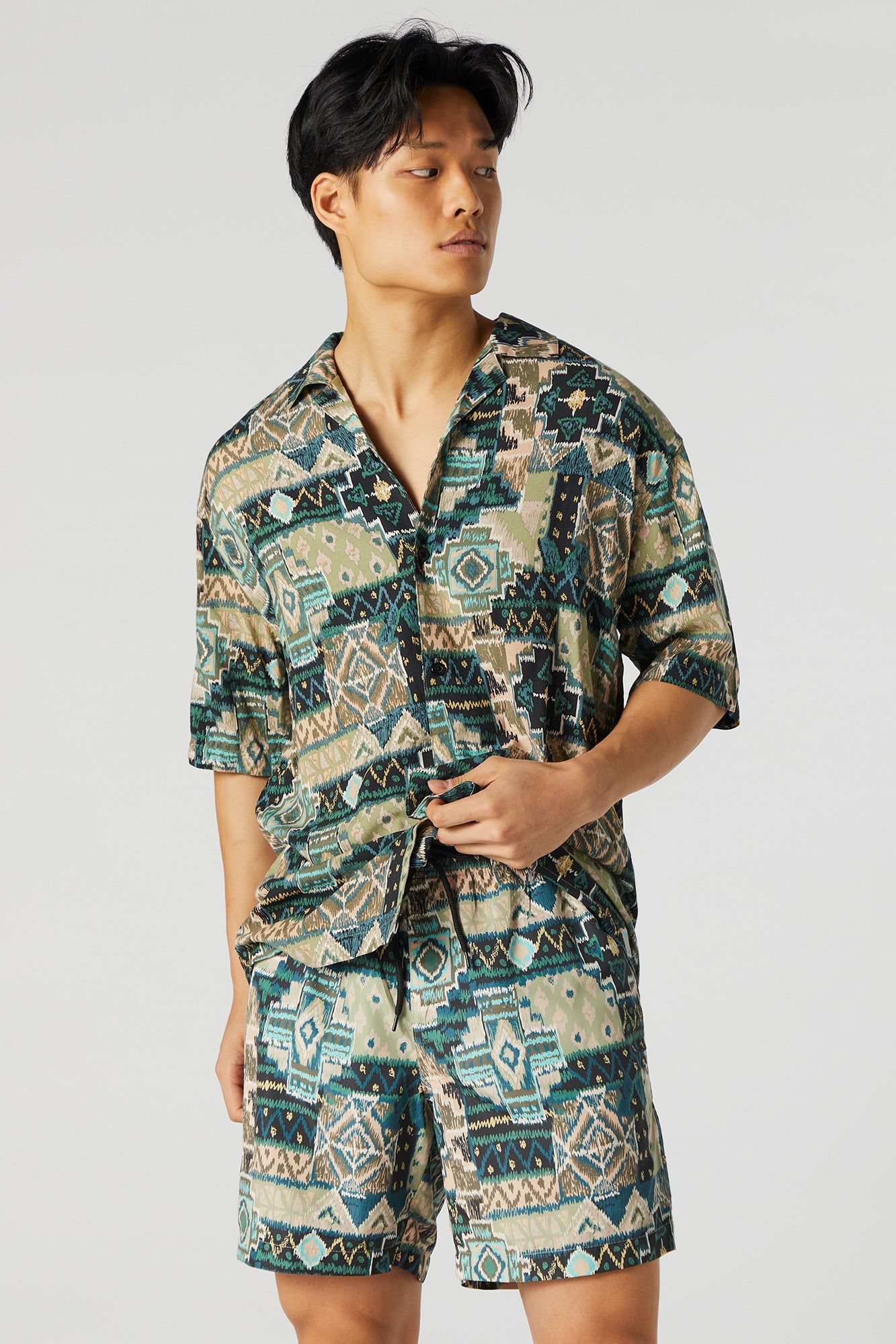 Green Hawaiian Print Short sold by Charlotte Russe