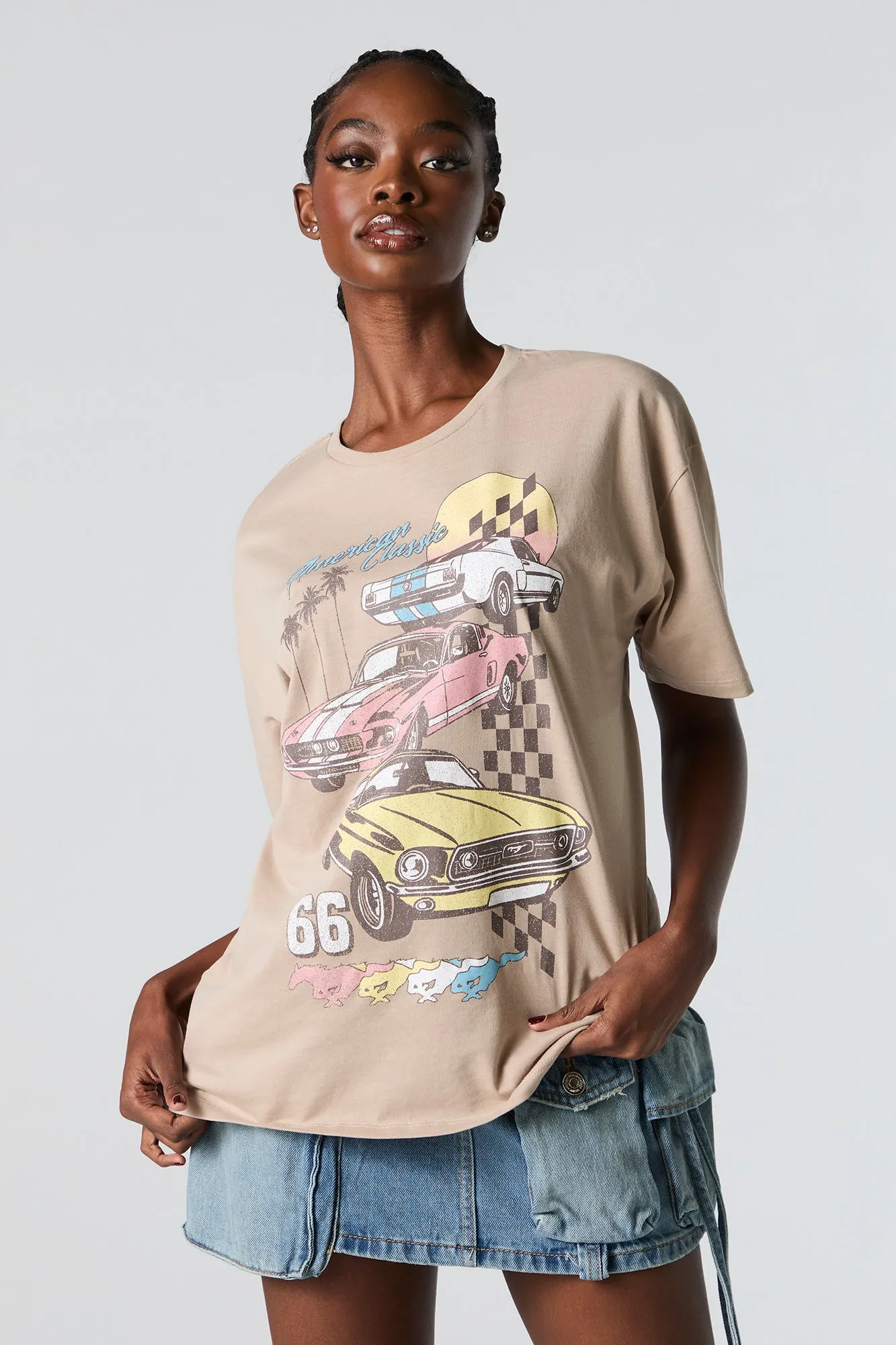 Mustang Graphic Boyfriend T-Shirt sold by Charlotte Russe