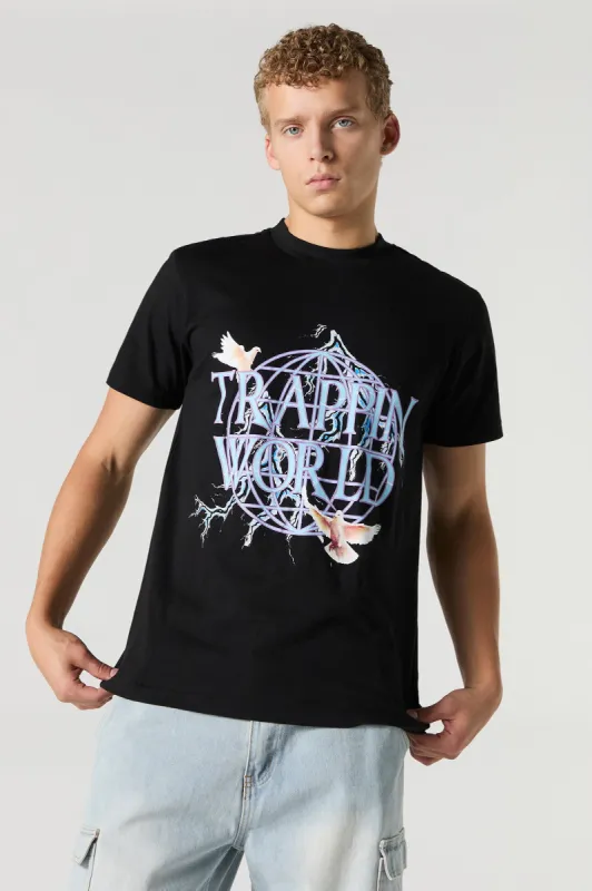 Trappin World Graphic T-Shirt sold by Charlotte Russe