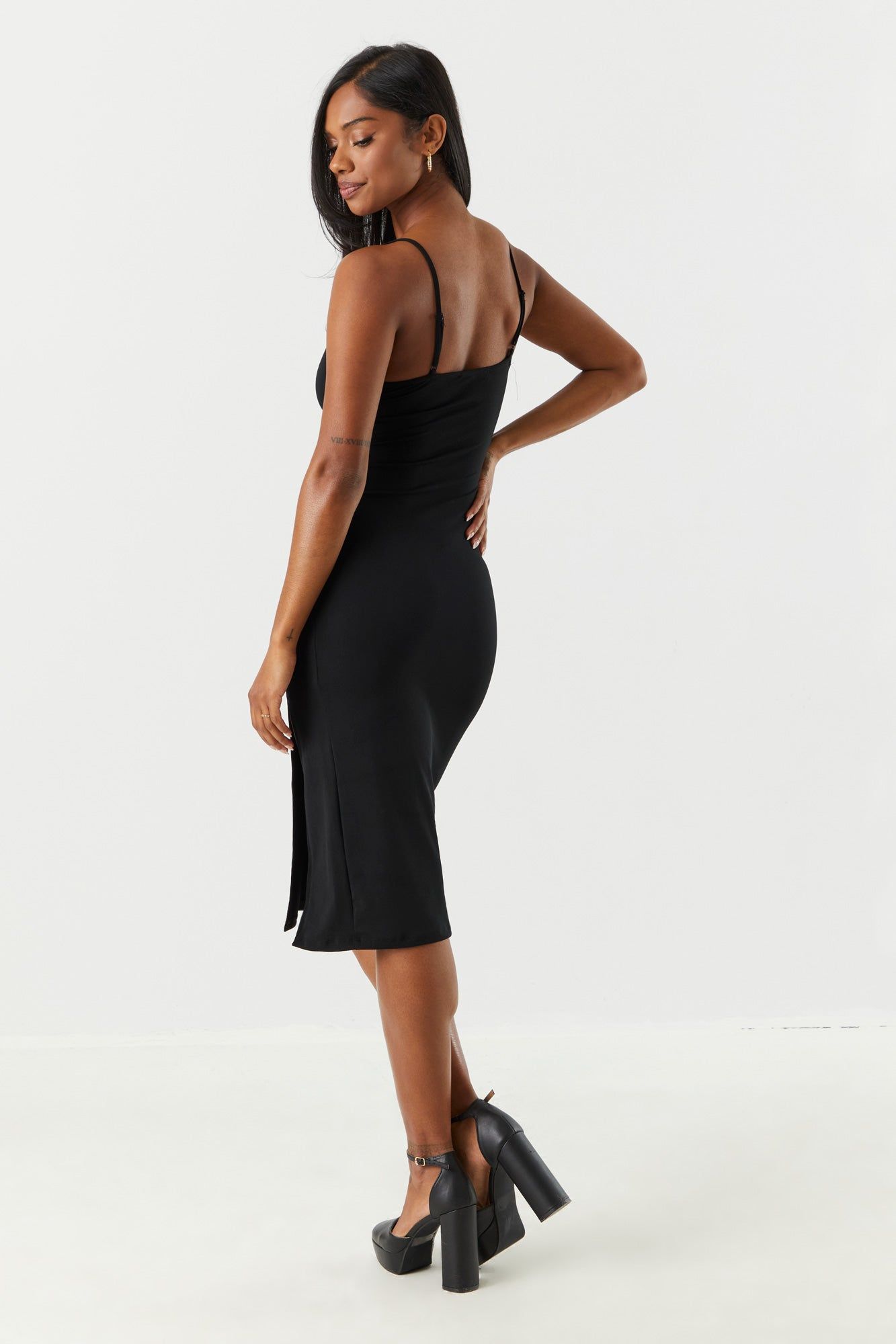V-Neck Leg Slit Bodycon Dress sold by Charlotte Russe product image thumbnail 5