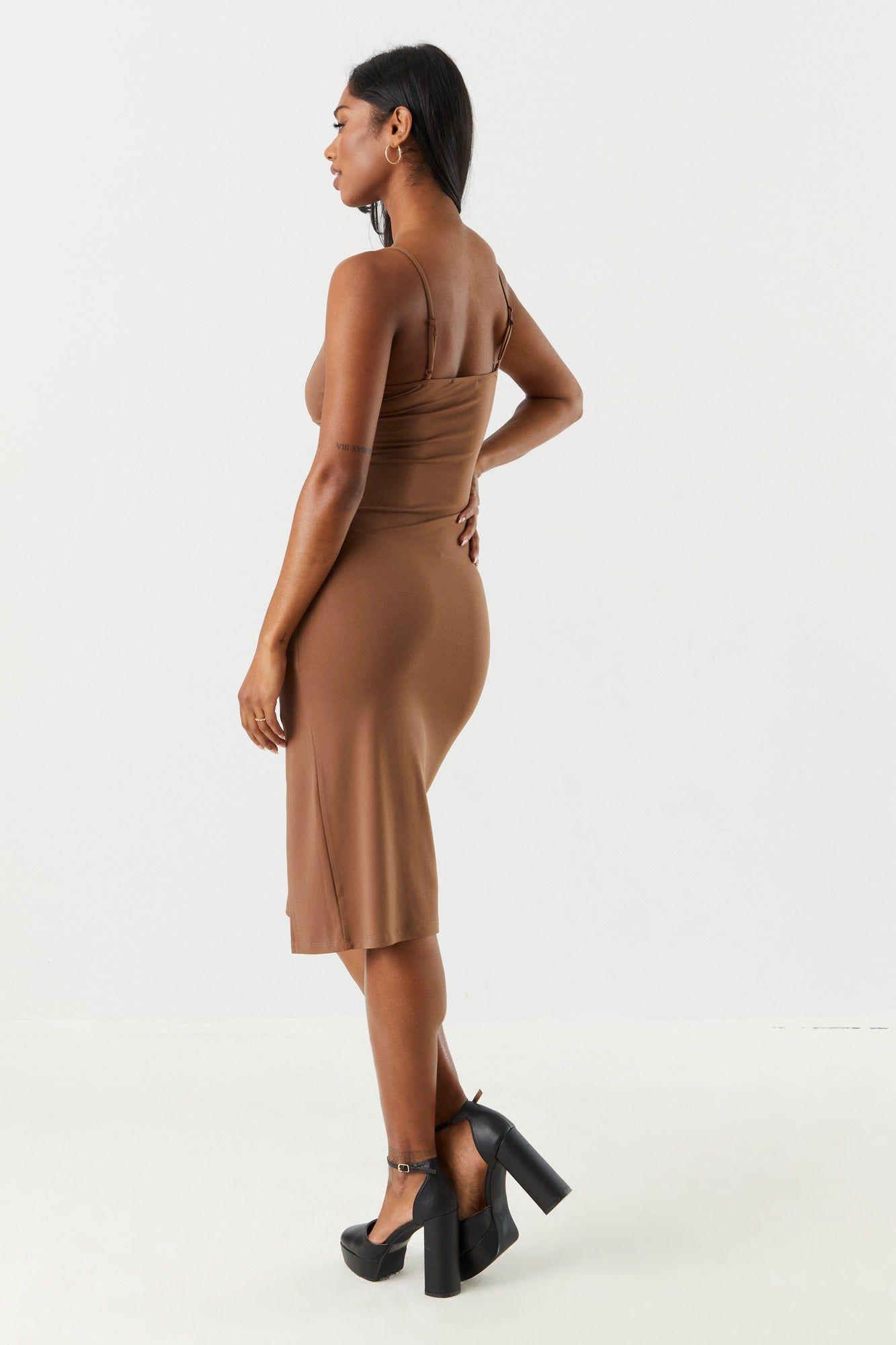 V-Neck Leg Slit Bodycon Dress sold by Charlotte Russe product image thumbnail 8