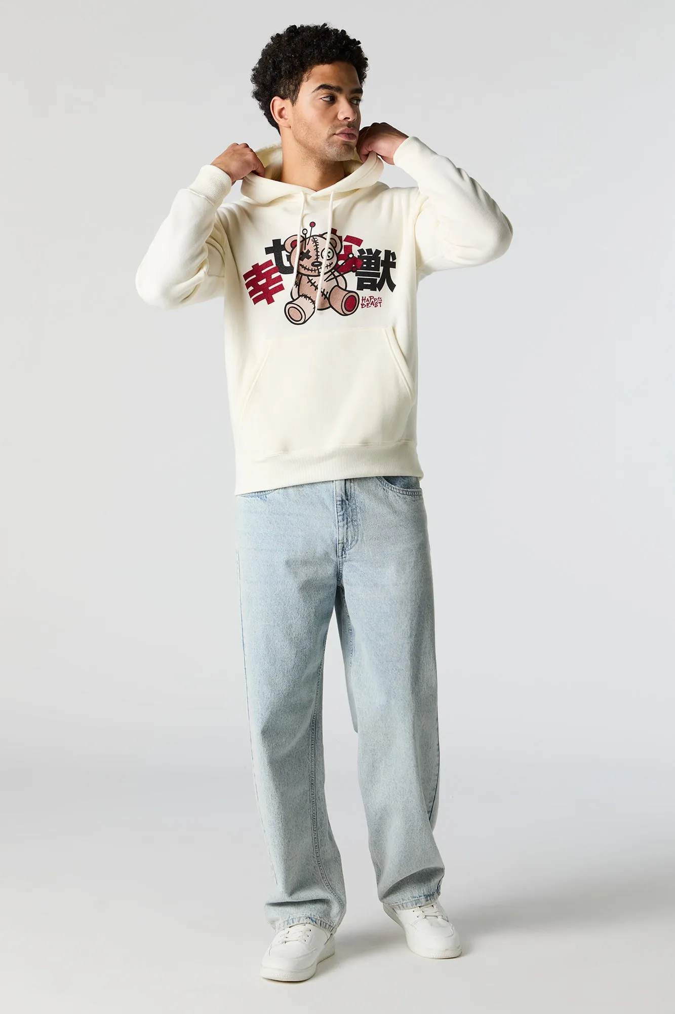 Happy Beast Graphic Fleece Hoodie sold by Charlotte Russe product image thumbnail 4