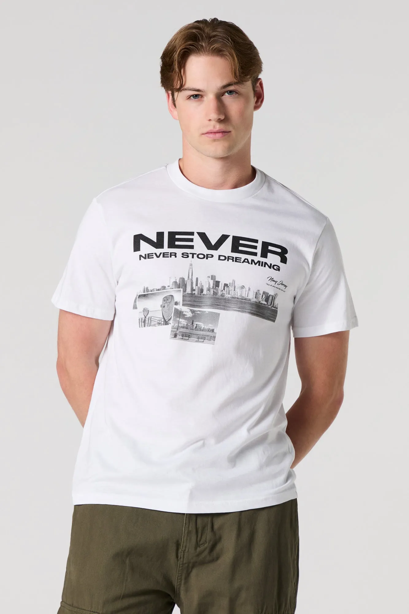Never Stop Dreaming Graphic T-Shirt sold by Charlotte Russe