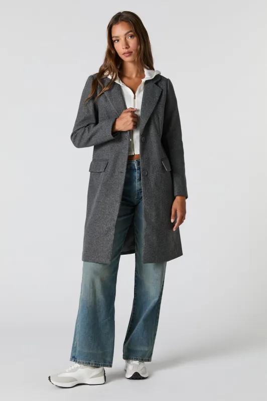 Collared Double Button Coat sold by Charlotte Russe