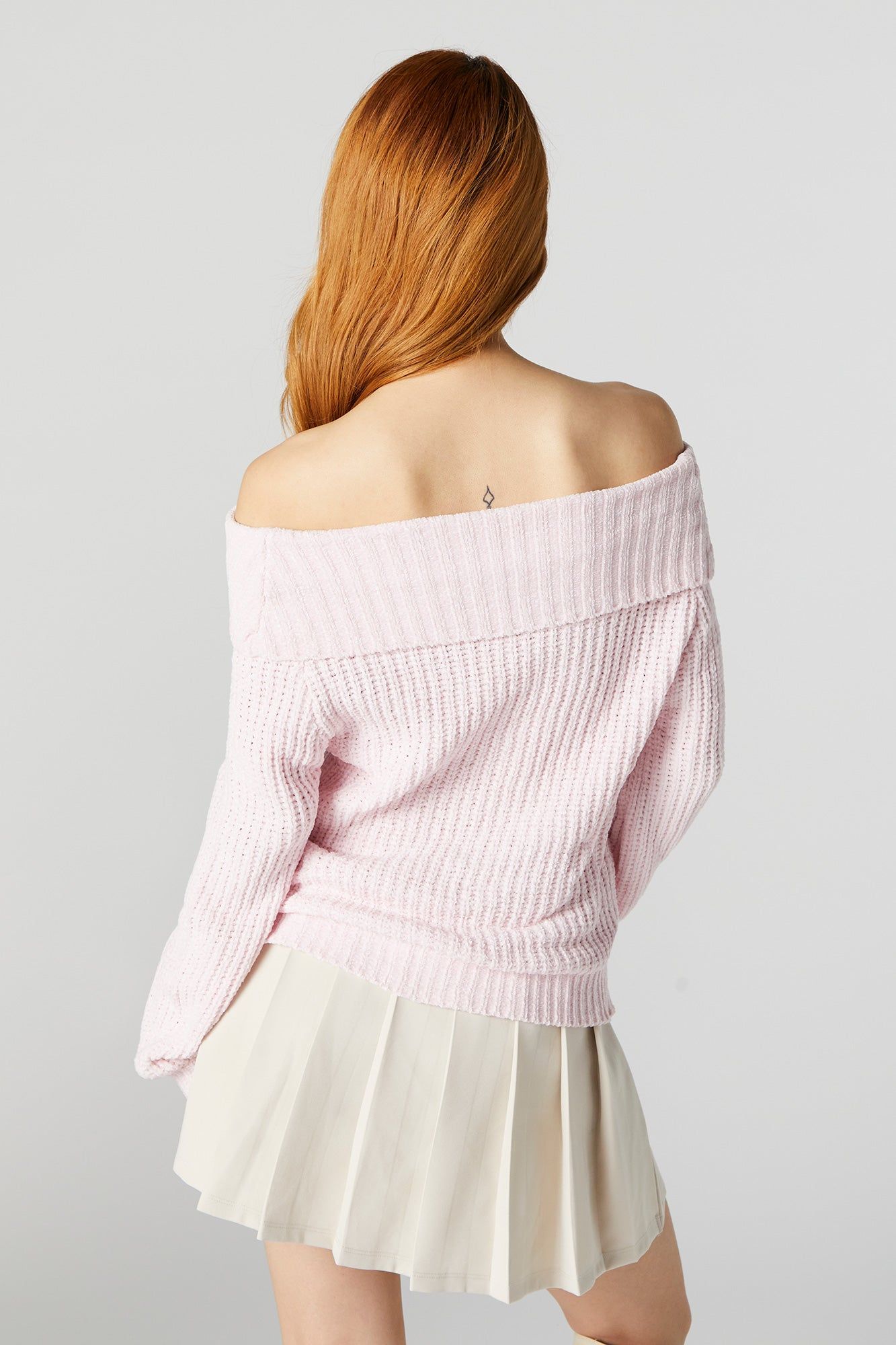 Ribbed Knit Off Shoulder Sweater sold by Charlotte Russe product image thumbnail 2