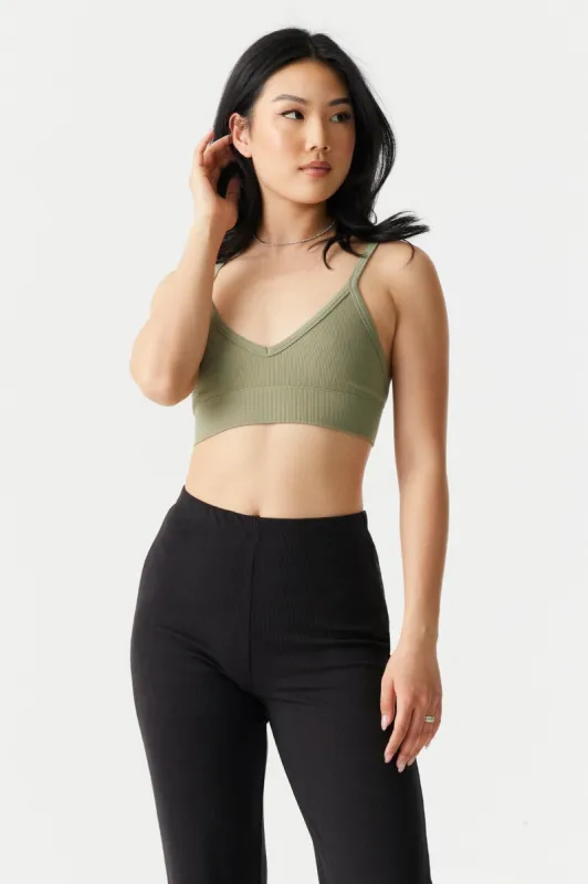 Seamless V-Neck Bralette sold by Charlotte Russe