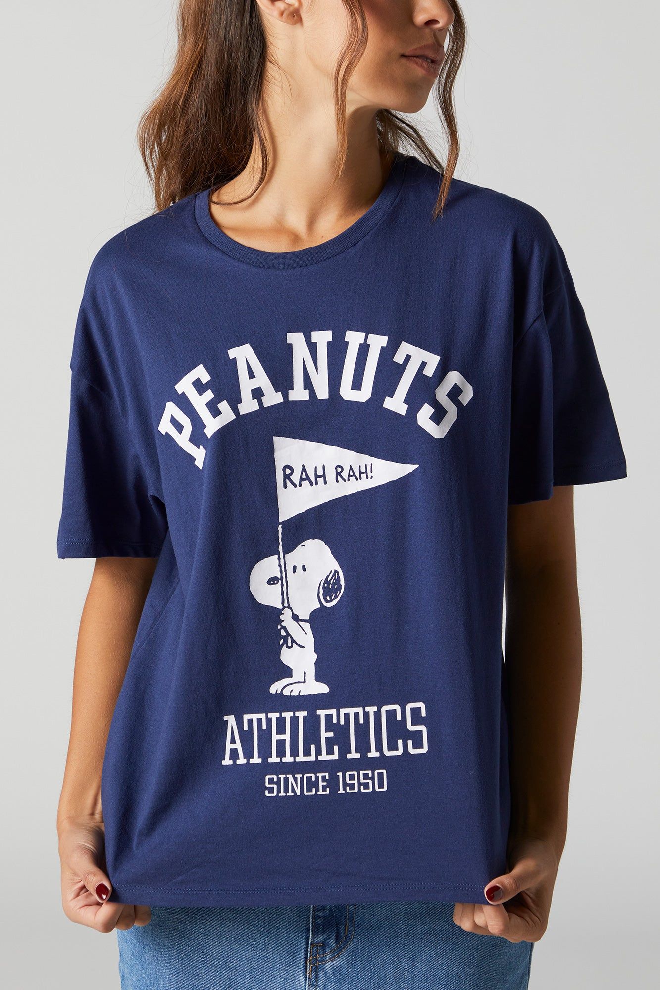 Peanuts Athletics Graphic Boyfriend T-Shirt sold by Charlotte Russe