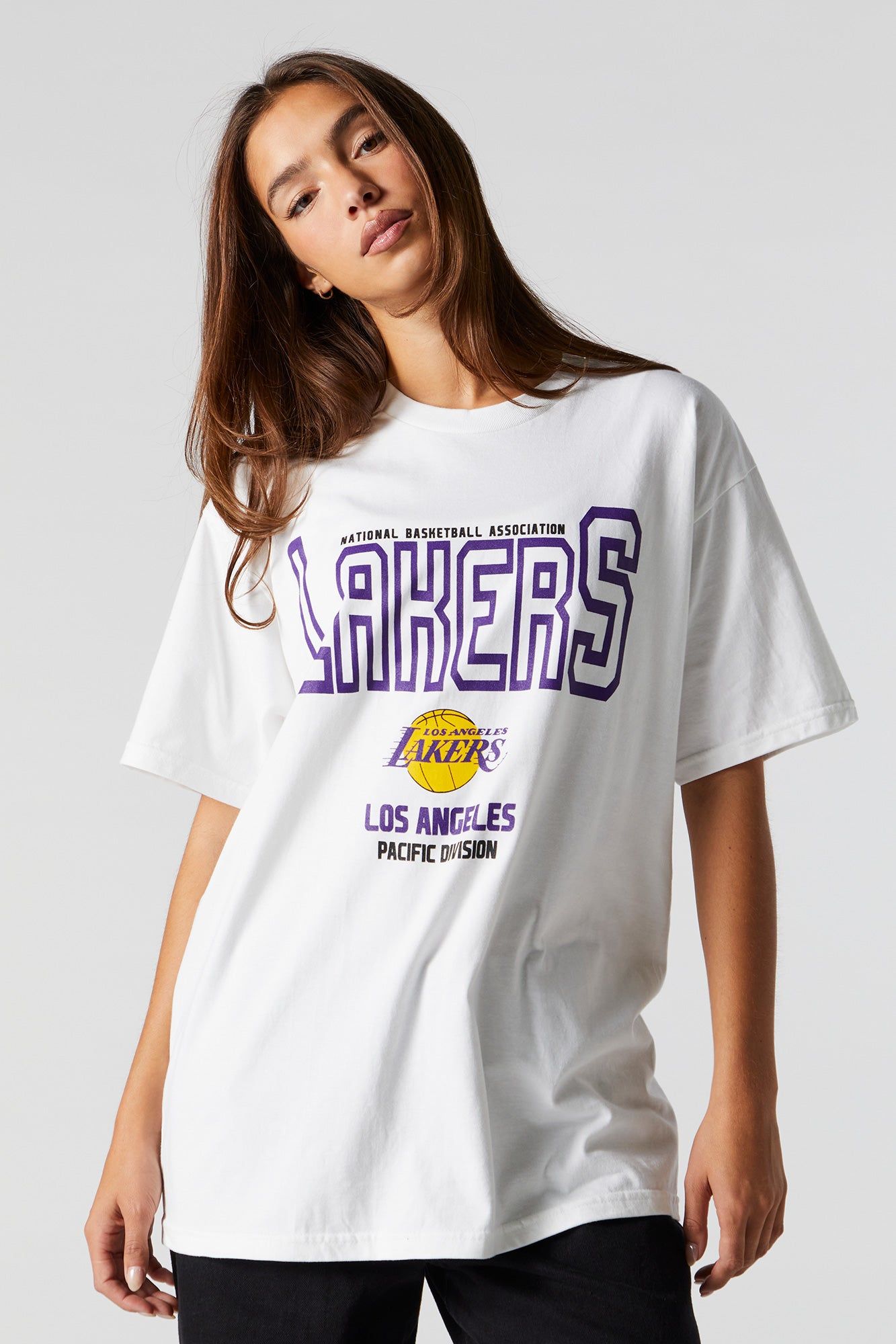 Lakers Graphic Boyfriend T-Shirt sold by Charlotte Russe