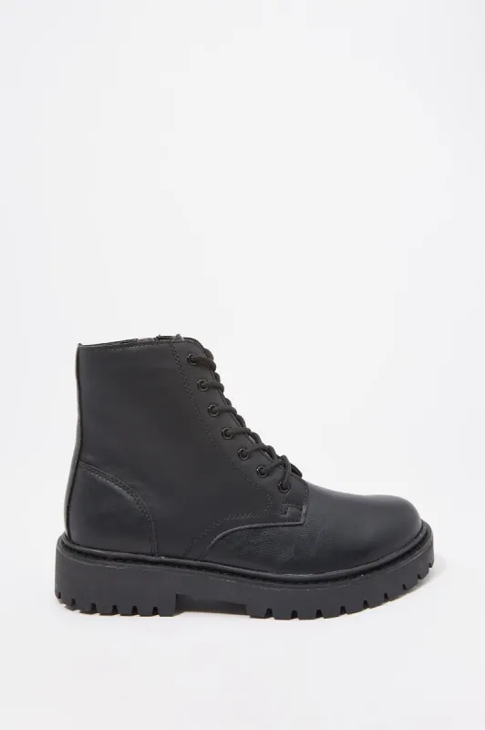 Lace-Up Thick Sole Hiker Boot sold by Charlotte Russe