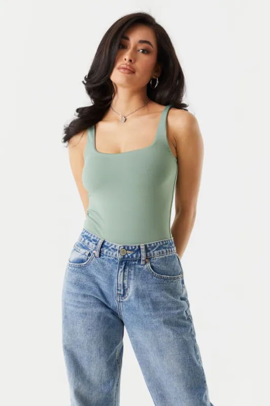 Square Neck Tank Contour Bodysuit sold by Charlotte Russe
