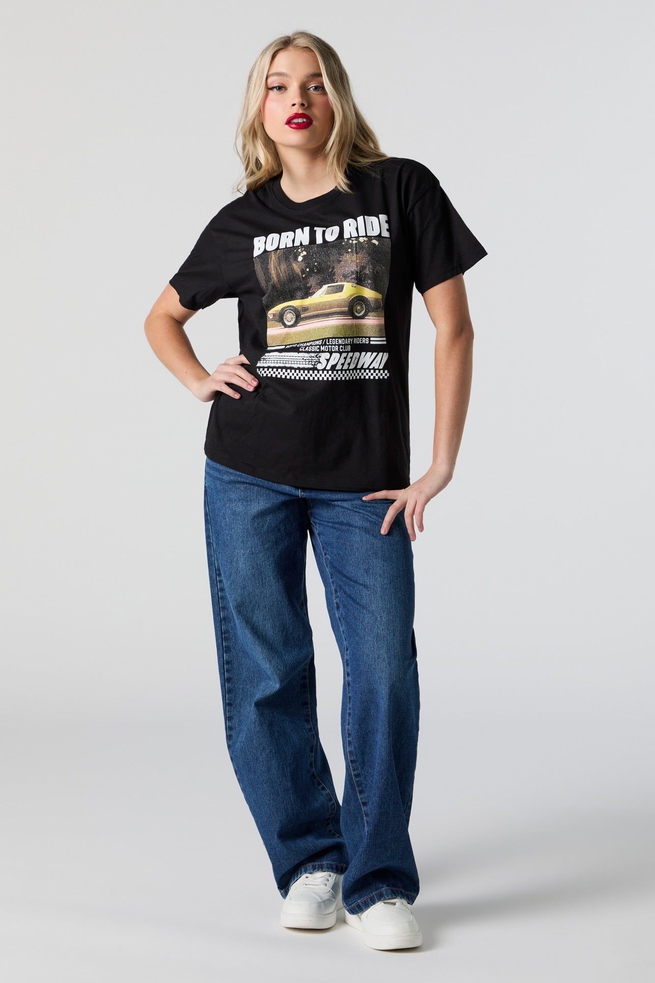 Born to Ride Graphic Boyfriend T-Shirt sold by Charlotte Russe product image thumbnail 3