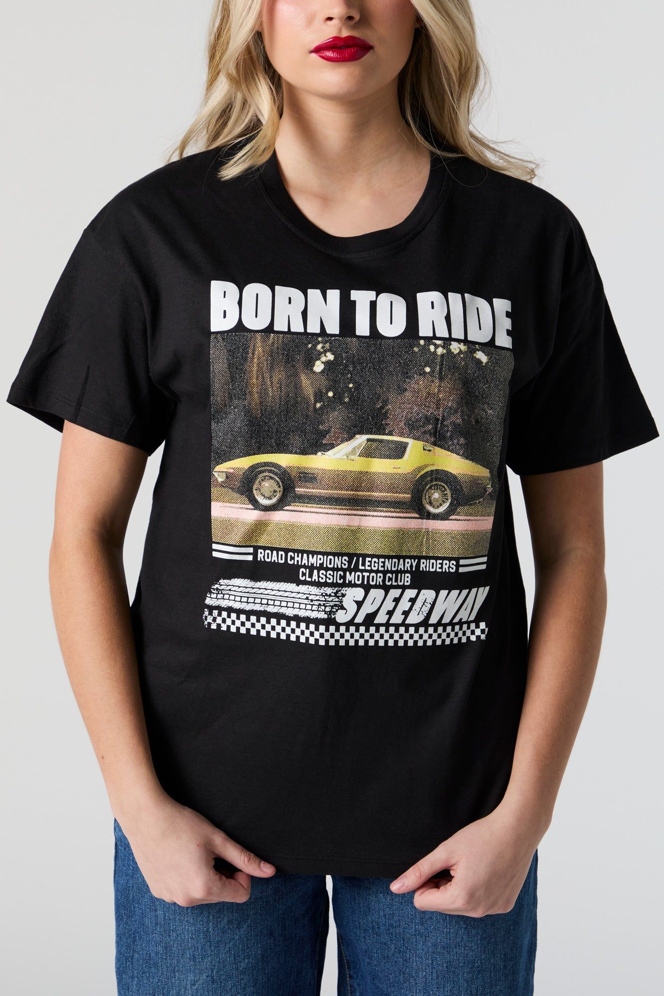 Born to Ride Graphic Boyfriend T-Shirt sold by Charlotte Russe product image thumbnail 4