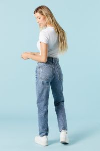 Medium Wash Distressed Mom Jean sold by Charlotte Russe