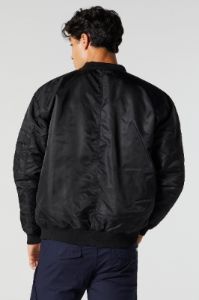 Nylon Hooded Bomber Jacket sold by Charlotte Russe