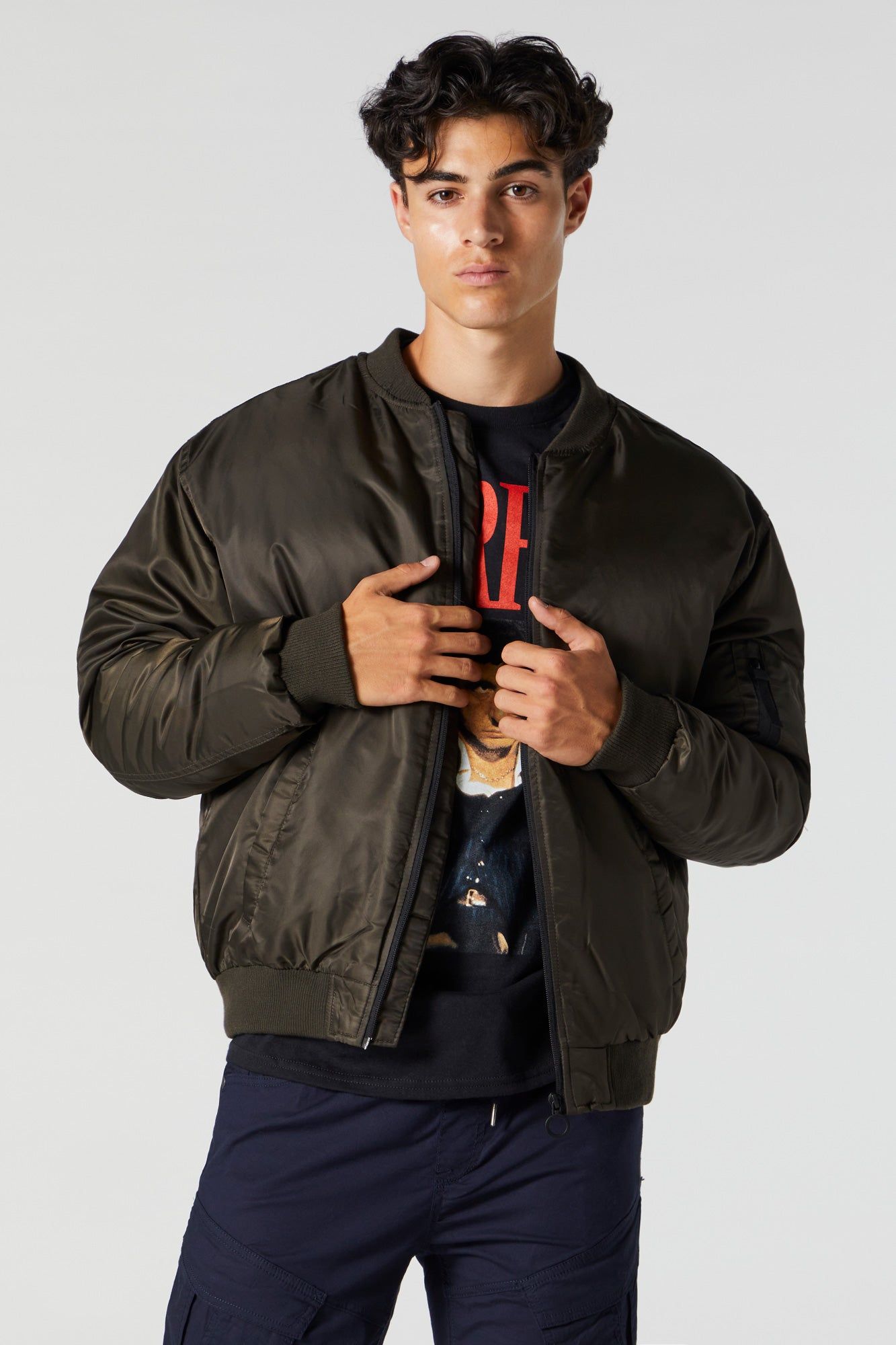 Nylon Hooded Bomber Jacket sold by Charlotte Russe product image thumbnail 20