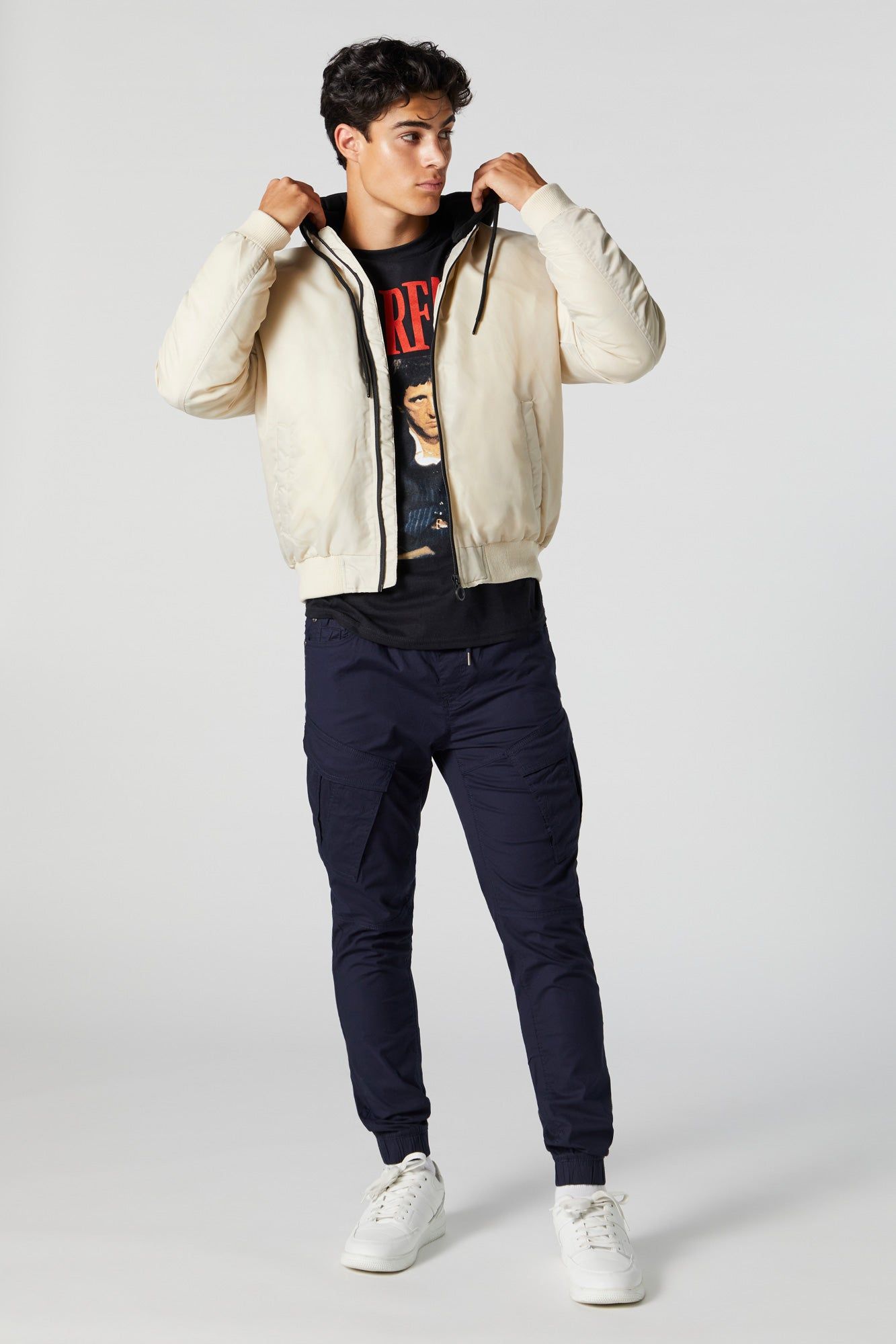 Nylon Hooded Bomber Jacket sold by Charlotte Russe product image thumbnail 18