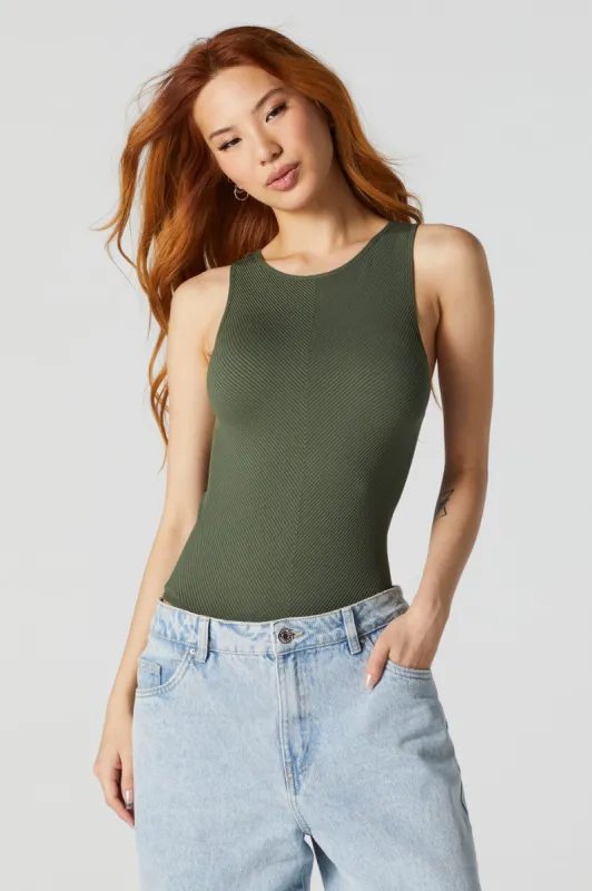 Seamless Ribbed Sleeveless Bodysuit sold by Charlotte Russe