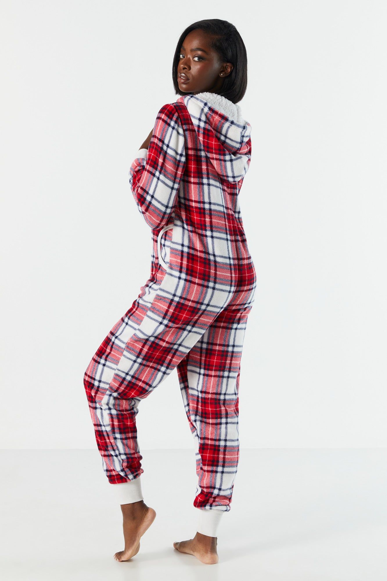 Plush Plaid Print Onesie sold by Charlotte Russe product image thumbnail 3