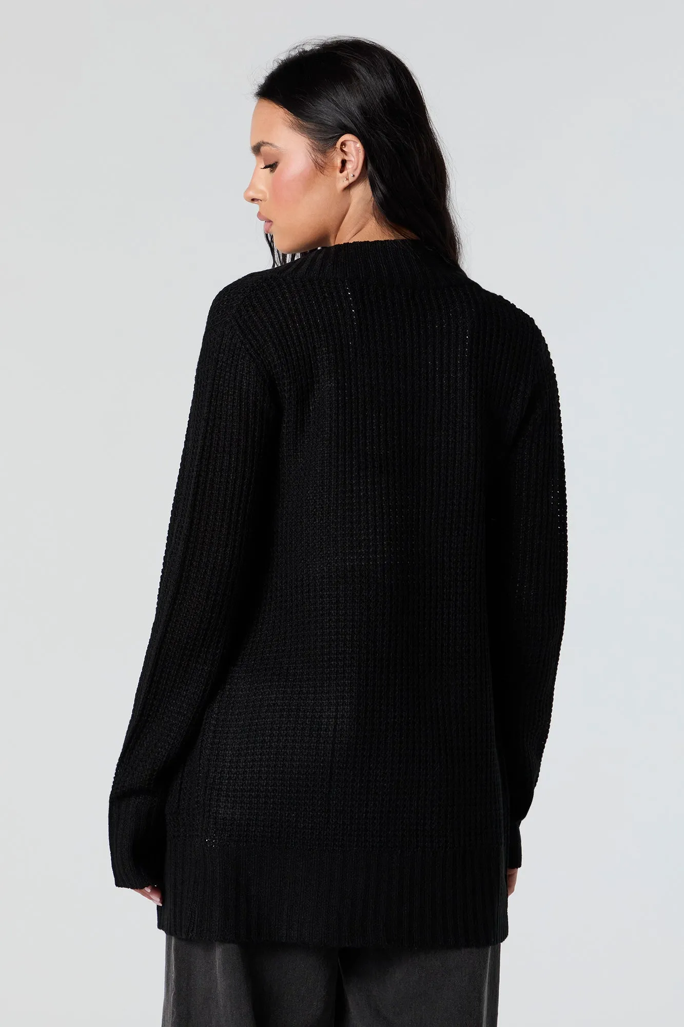 Waffle Knit Open Front Cardigan sold by Charlotte Russe product image thumbnail 5