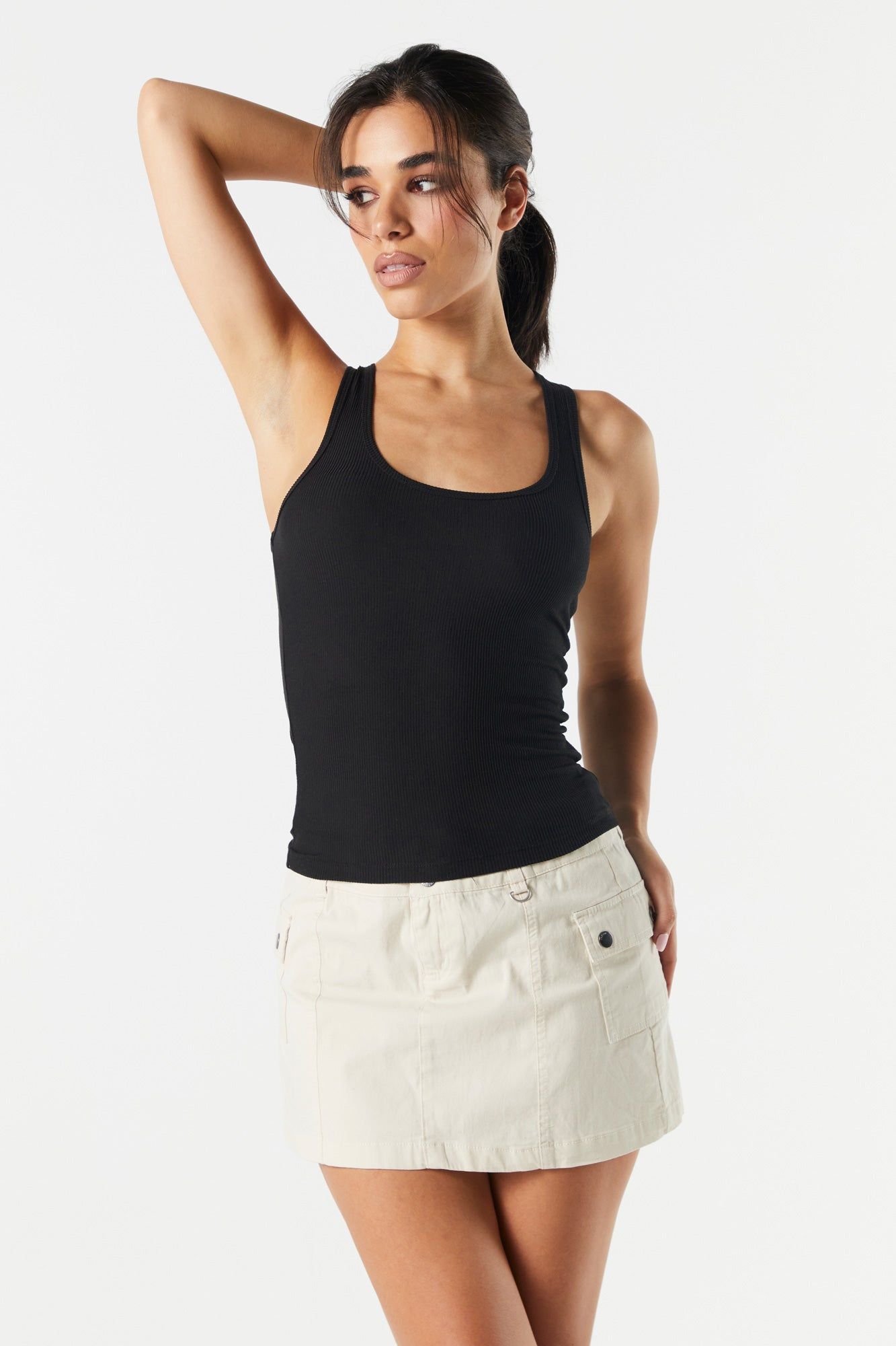 Ribbed Scoop Neck Tank sold by Charlotte Russe