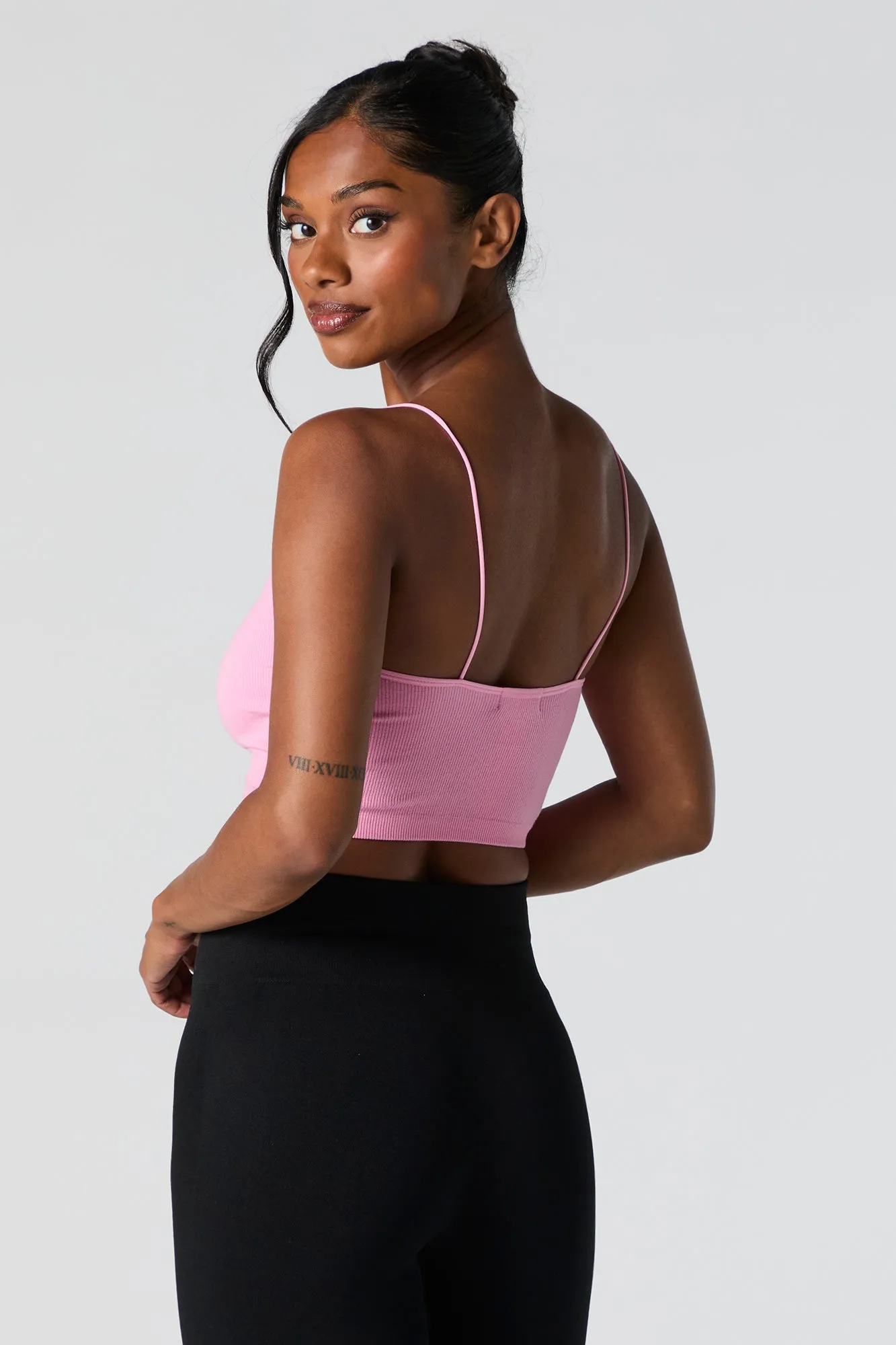 Seamless Ribbed Cropped Bungee Cami sold by Charlotte Russe product image thumbnail 2
