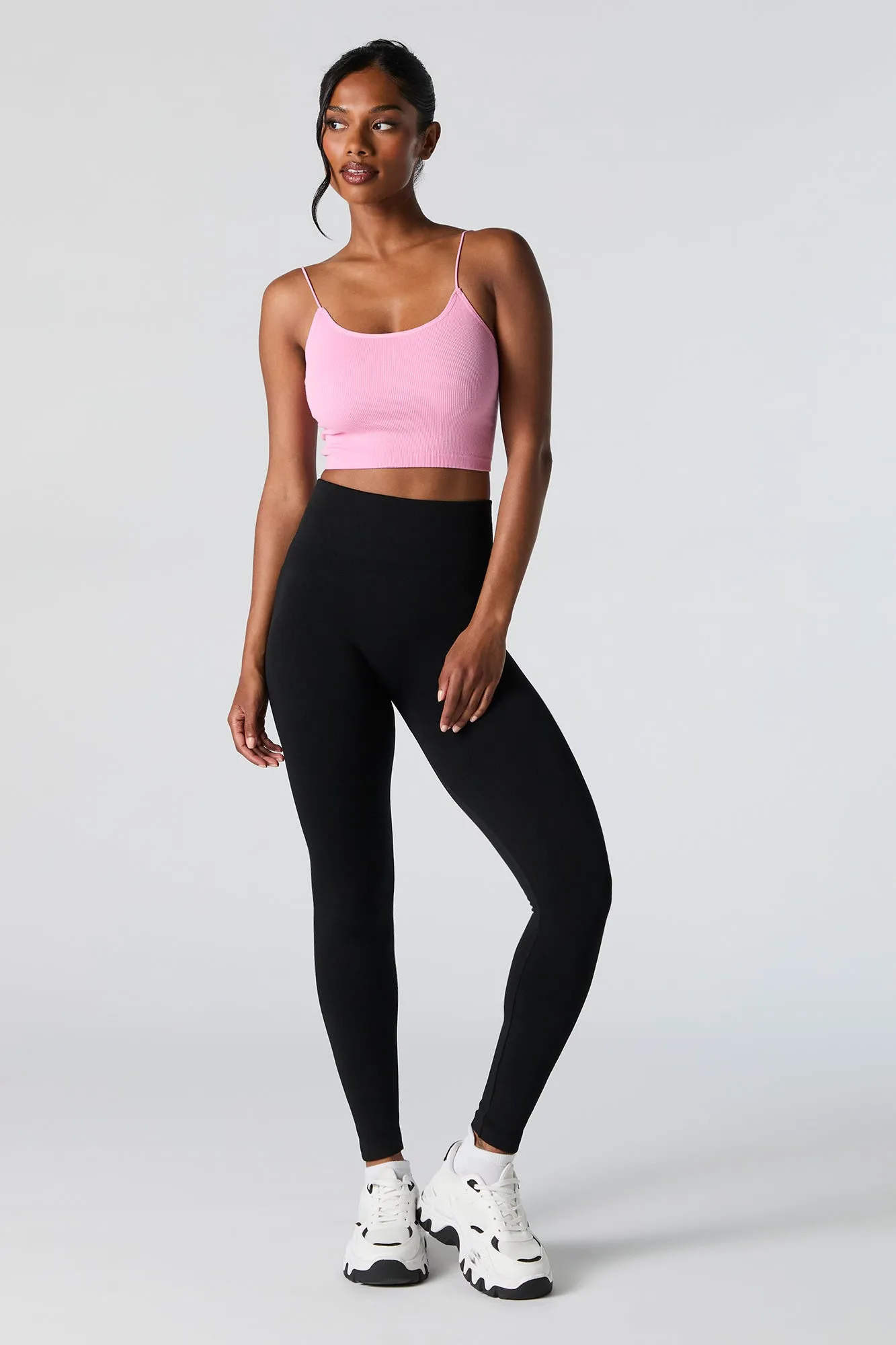 Seamless Ribbed Cropped Bungee Cami sold by Charlotte Russe product image thumbnail 3