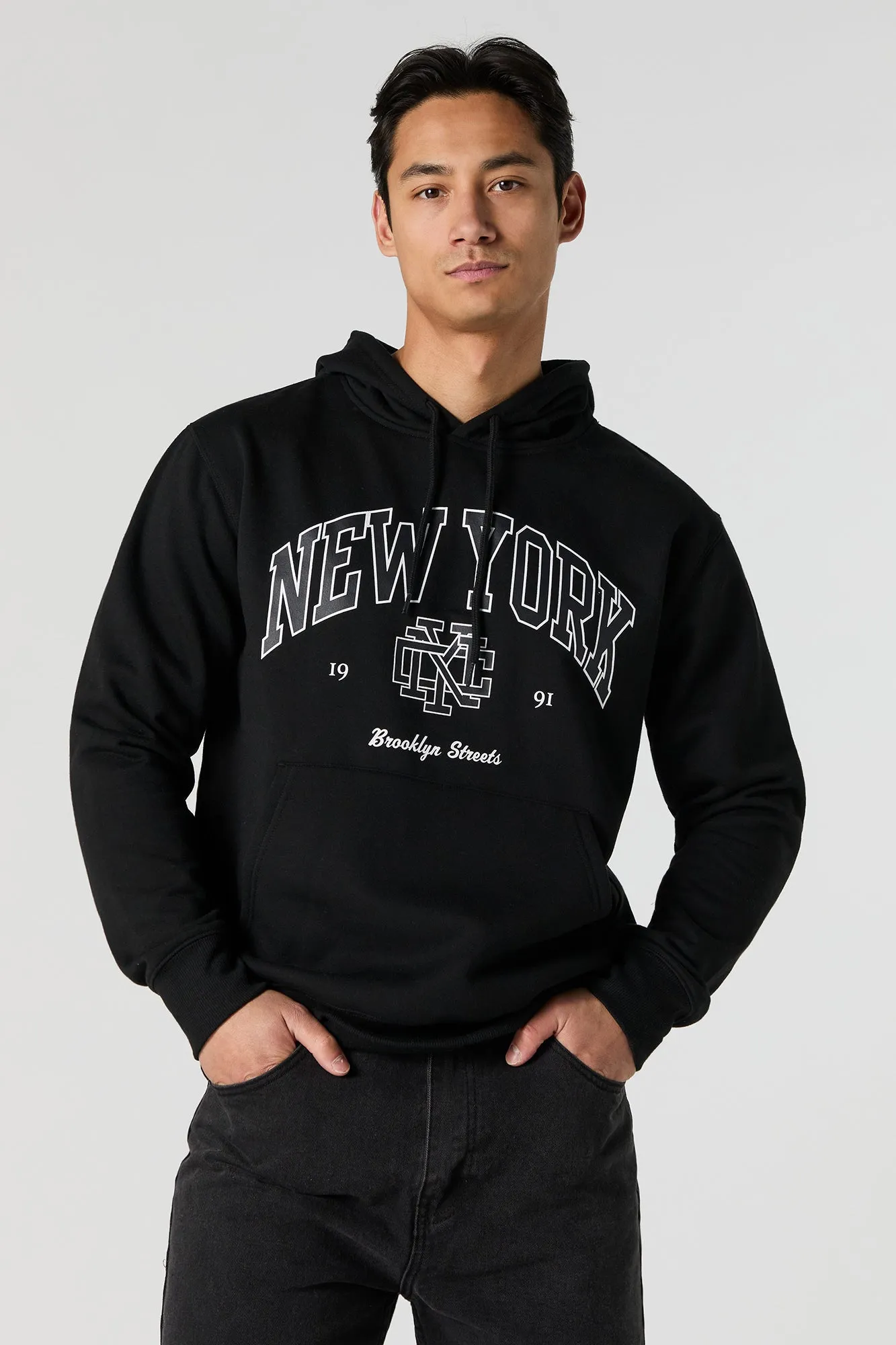 New York Graphic Fleece Hoodie sold by Charlotte Russe