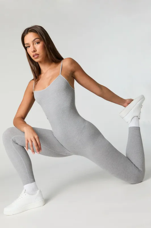 Active Seamless Ribbed Scoop Neck Jumpsuit sold by Charlotte Russe