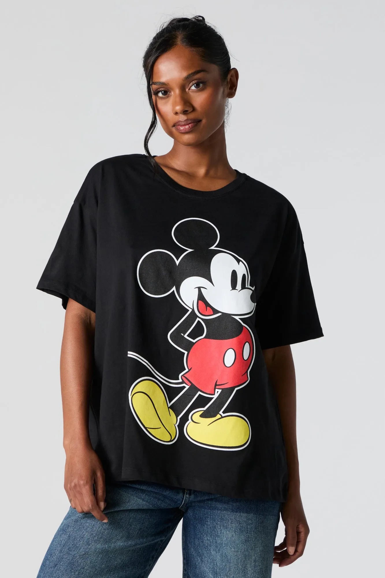 Mickey Mouse Graphic Boyfriend T-Shirt sold by Charlotte Russe