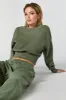 Crewneck Long Sleeve Crop Sweatshirt sold by Charlotte Russe