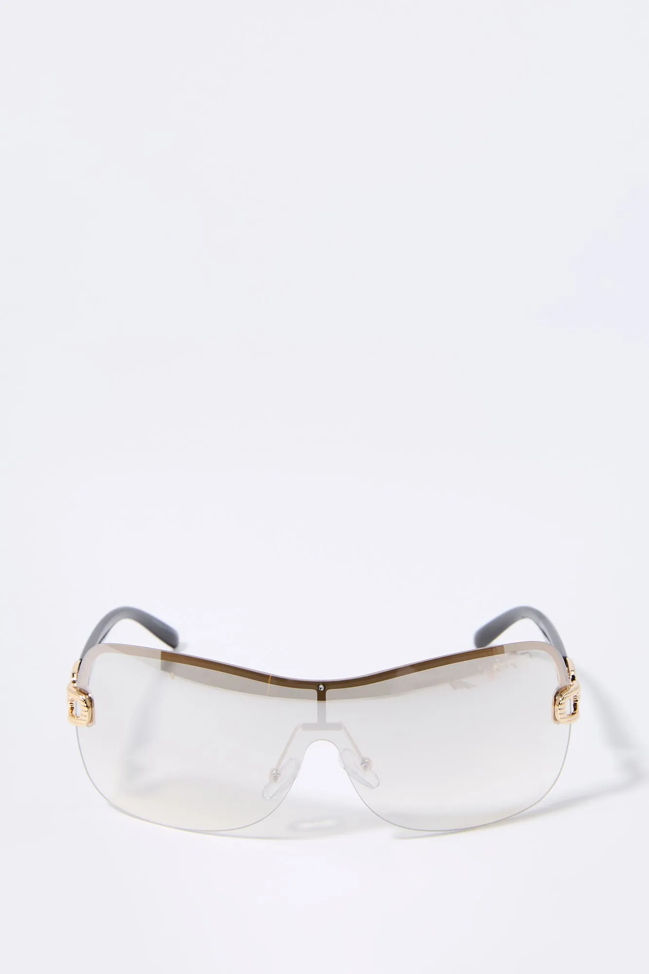Rimless Shield Sunglasses sold by Charlotte Russe