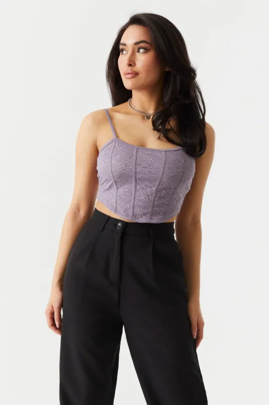 Lace Corset Crop Cami sold by Charlotte Russe