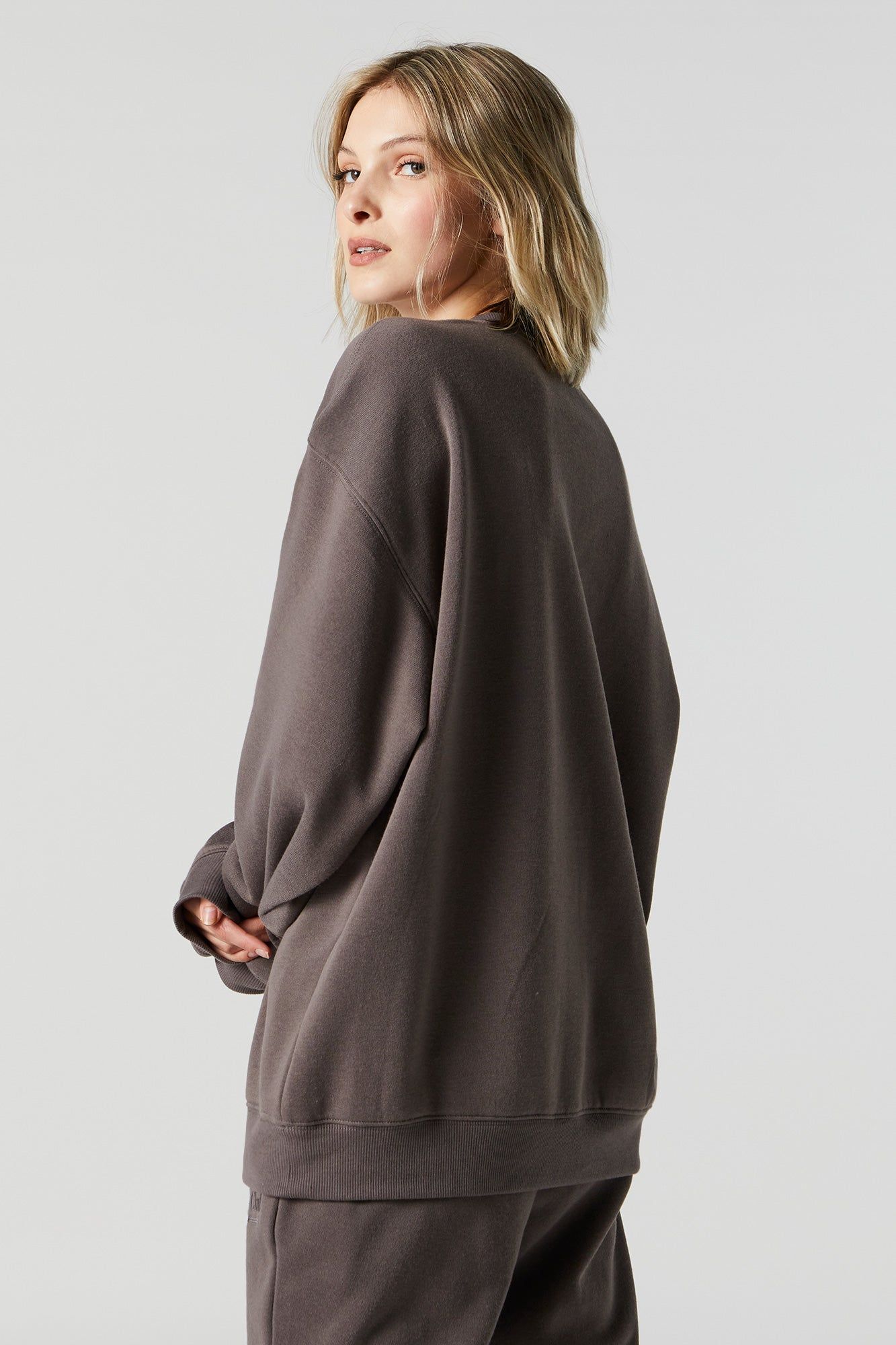 Wellness Club Embroidered Fleece Sweatshirt sold by Charlotte Russe product image thumbnail 2