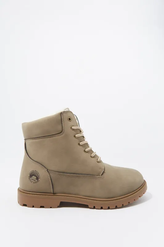 Lace-Up Padded Ankle Collar Boot sold by Charlotte Russe