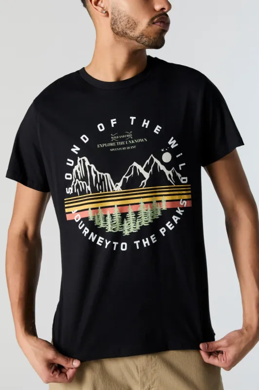 Journey to the Peaks Graphic T-Shirt sold by Charlotte Russe