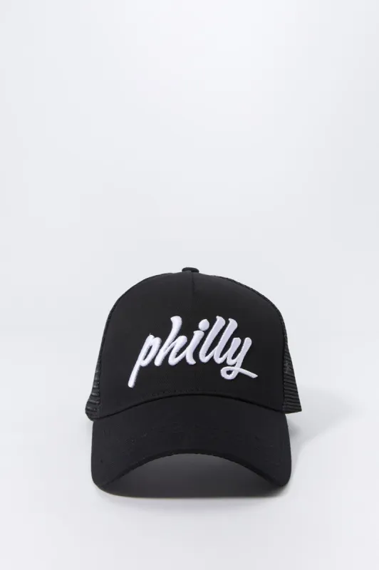 Philly Embroidered Trucker Hat sold by Charlotte Russe
