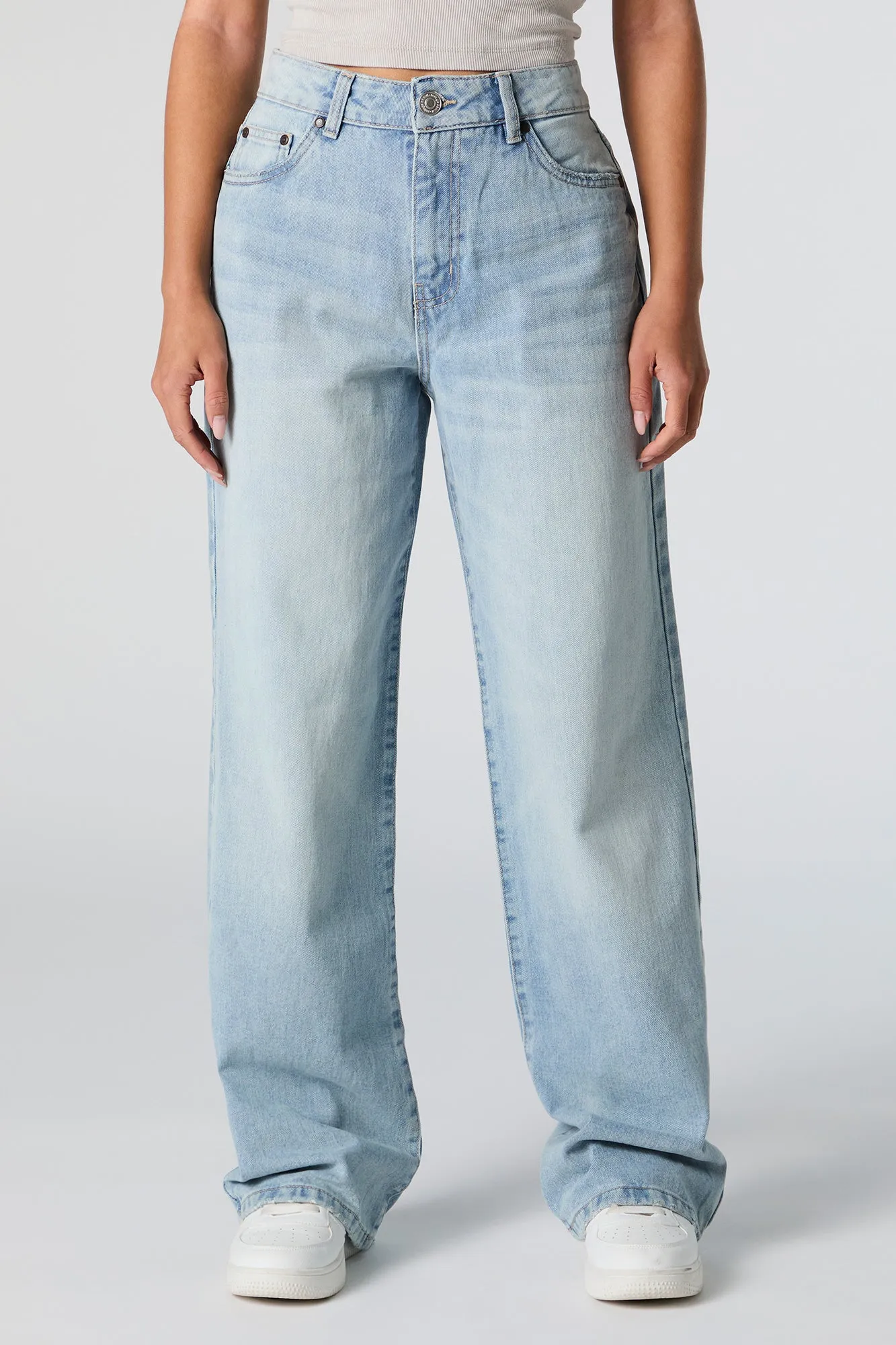 Light Wash 90s High Rise Wide Leg Jean sold by Charlotte Russe product image thumbnail 2