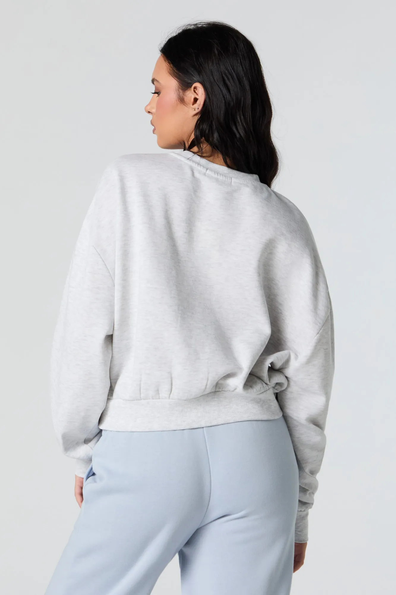 California Embroidered Cropped Fleece Sweatshirt sold by Charlotte Russe product image thumbnail 2
