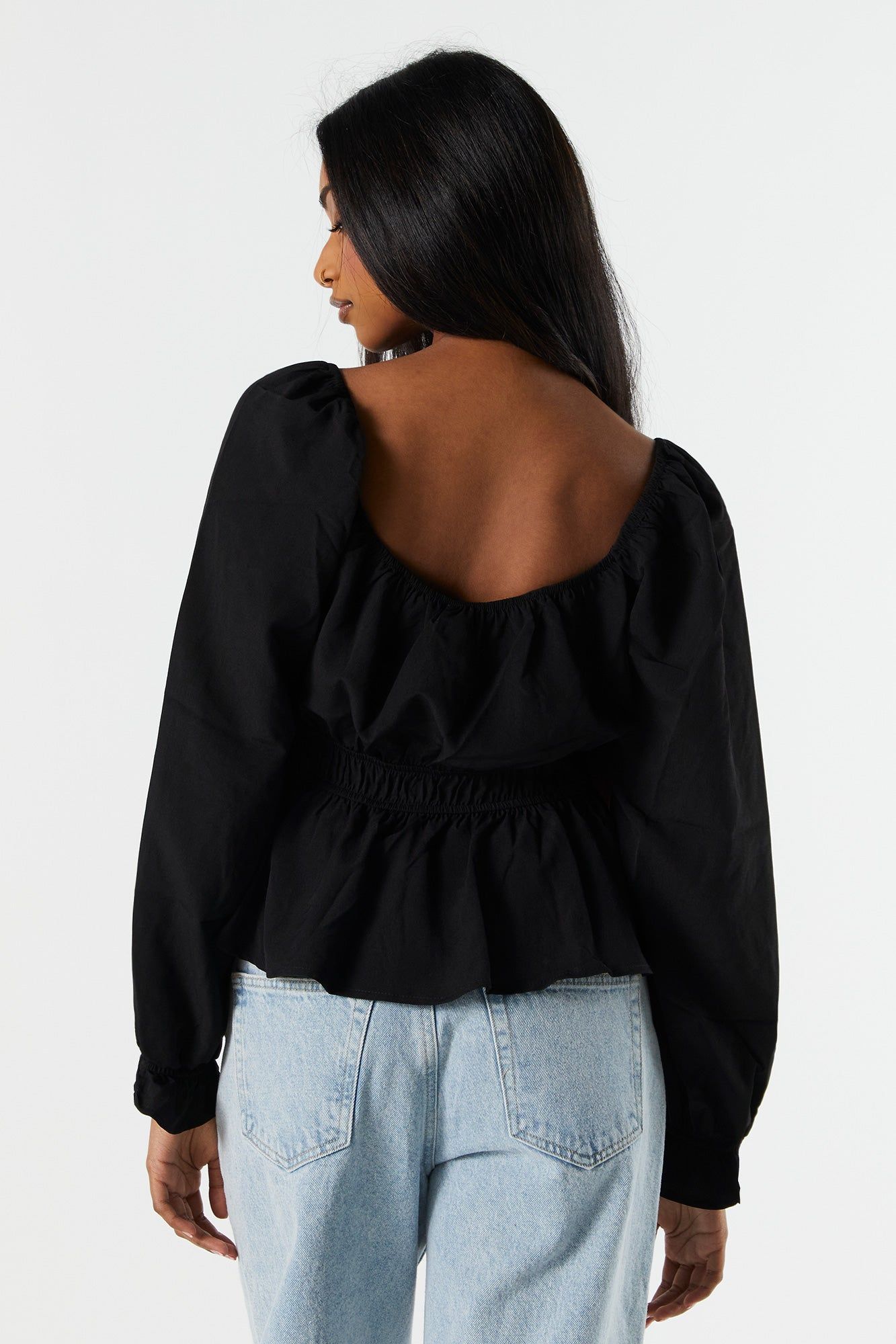Elastic Waist Long Sleeve Top sold by Charlotte Russe product image thumbnail 2