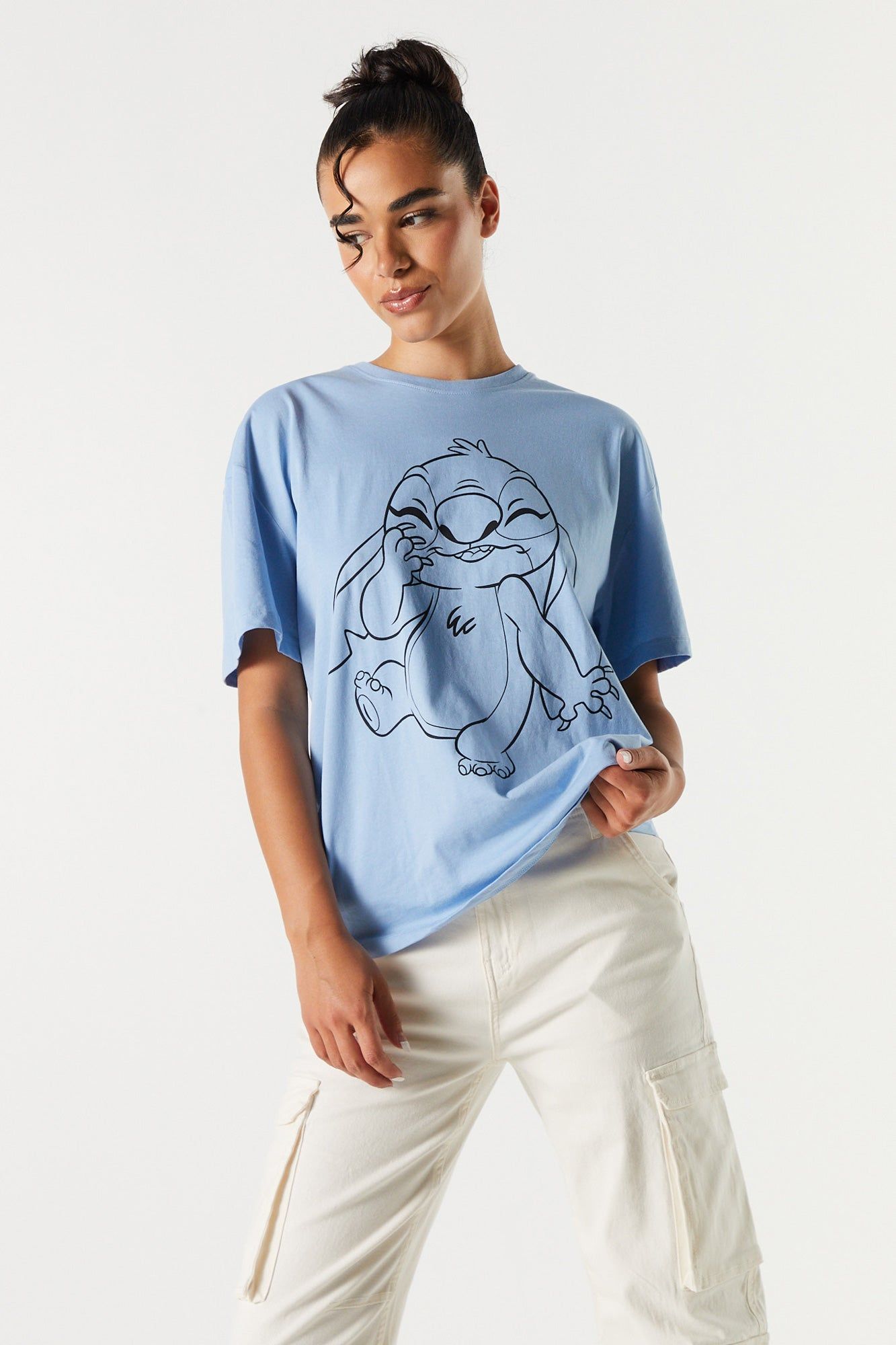 Stitch Graphic Boyfriend T-Shirt sold by Charlotte Russe