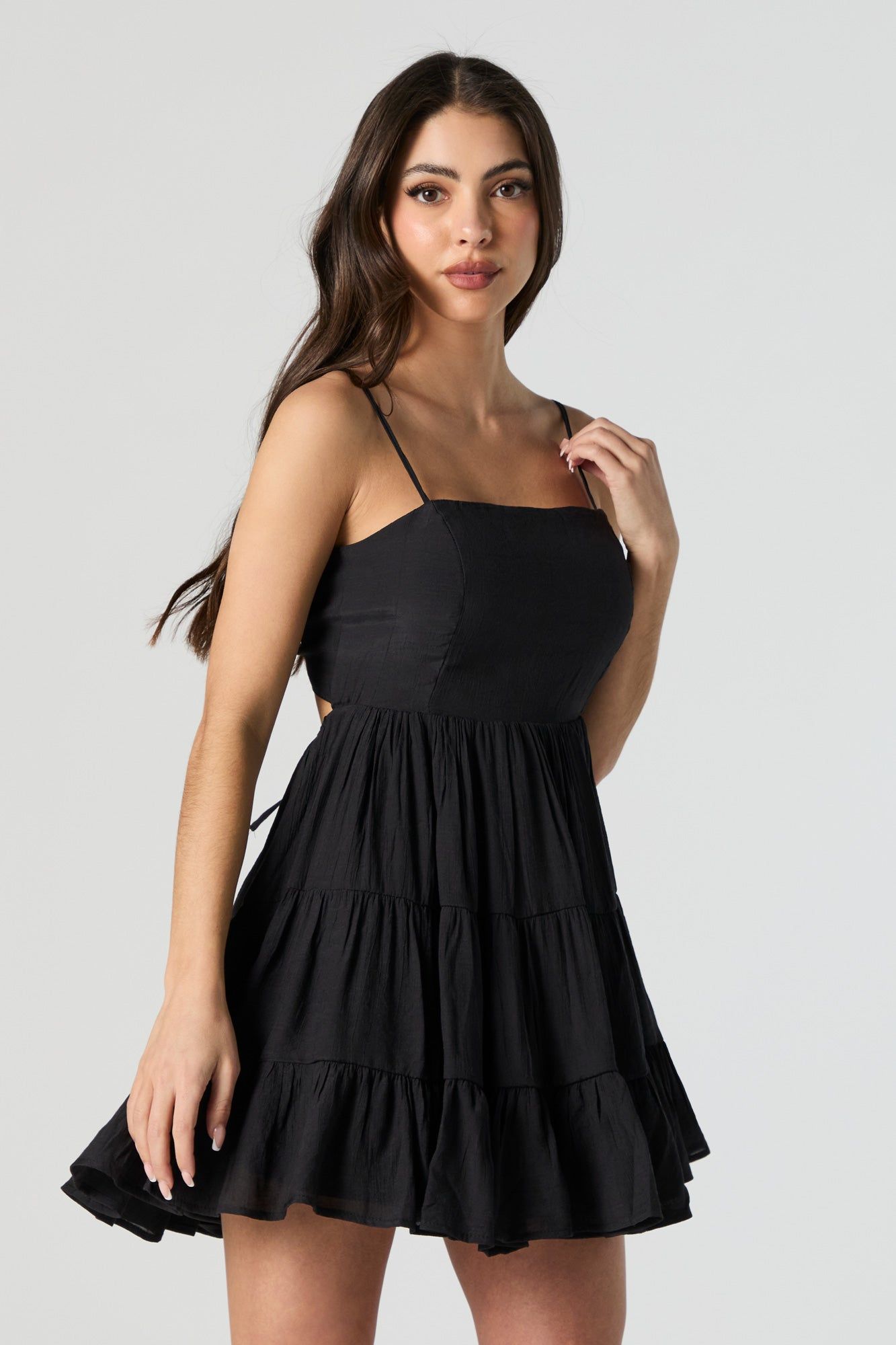 Open Back Tiered Mini Dress sold by Charlotte Russe product image thumbnail 4